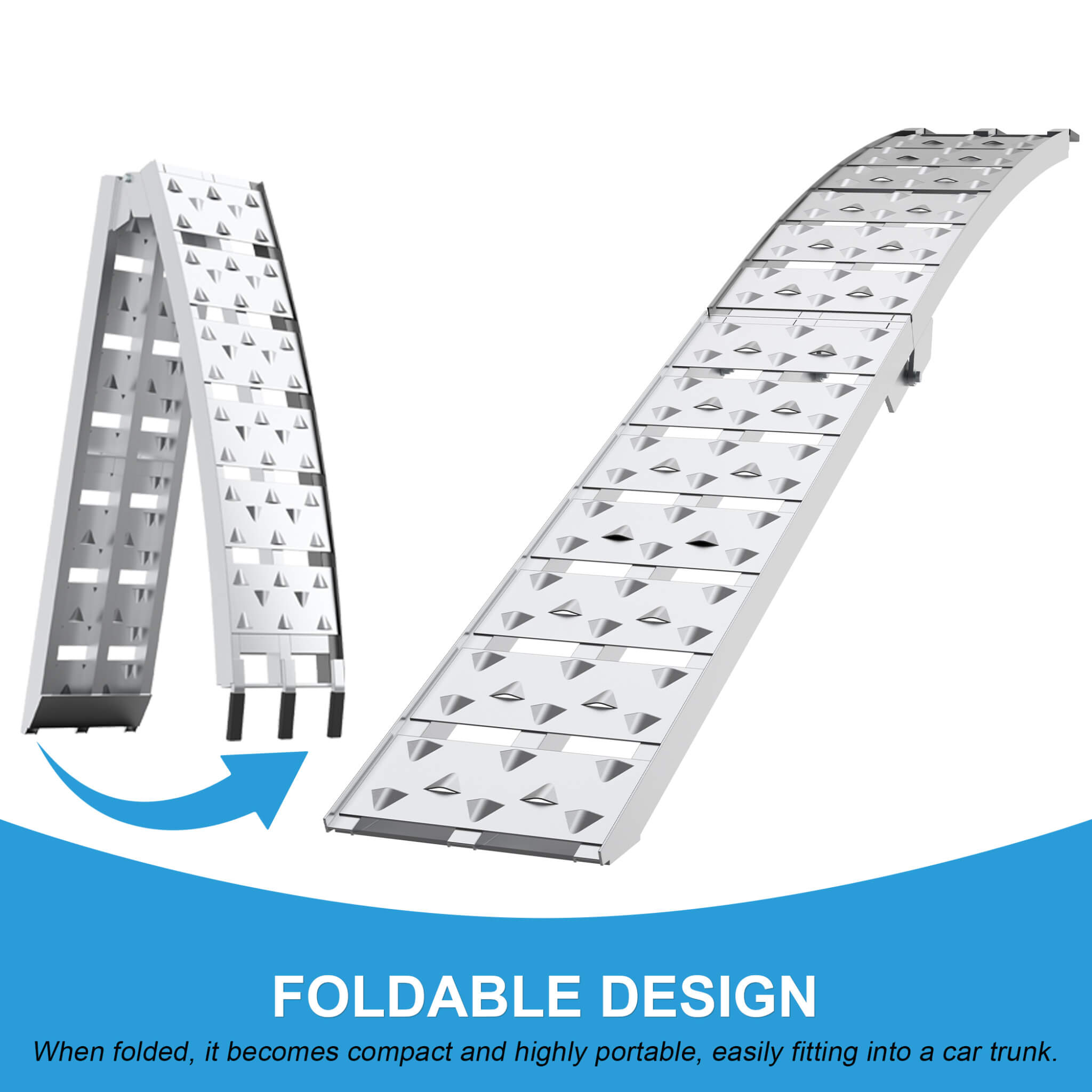 Heavy-Duty 1500LB 7.5FT Folding Aluminum Loading Ramps Set (SAK30158) – SAKSBY WHOLESALE, view 3