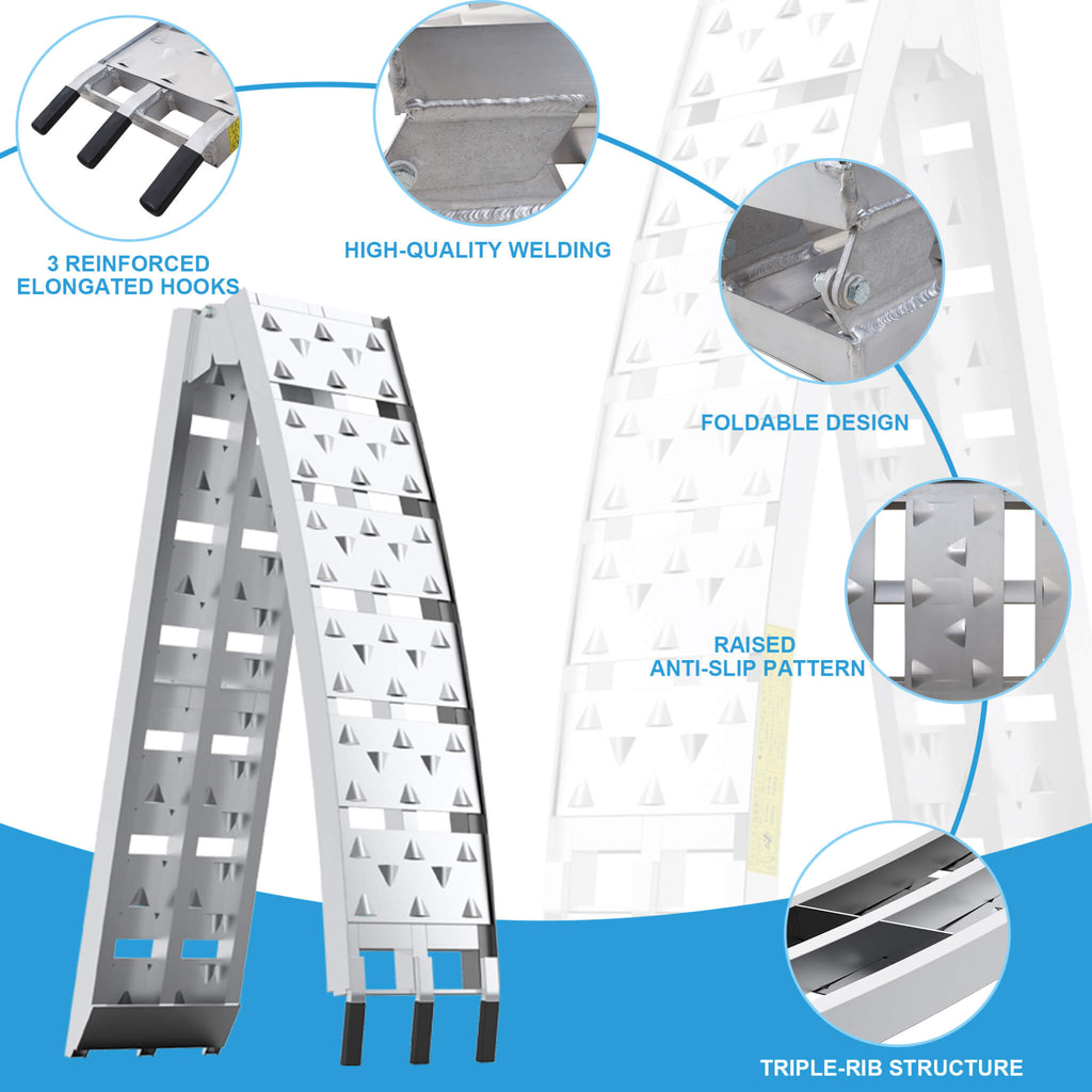 Heavy-Duty 1500LB 7.5FT Folding Aluminum Loading Ramps Set (SAK30158) – SAKSBY WHOLESALE, view 5