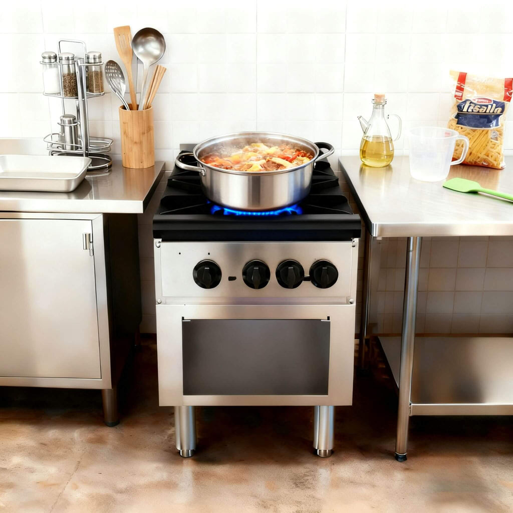 Heavy-Duty 18K BTU Commercial 2-Burner Stainless Steel Gas Stove Range (SAK40721) – SAKSBY WHOLESALE, view 8