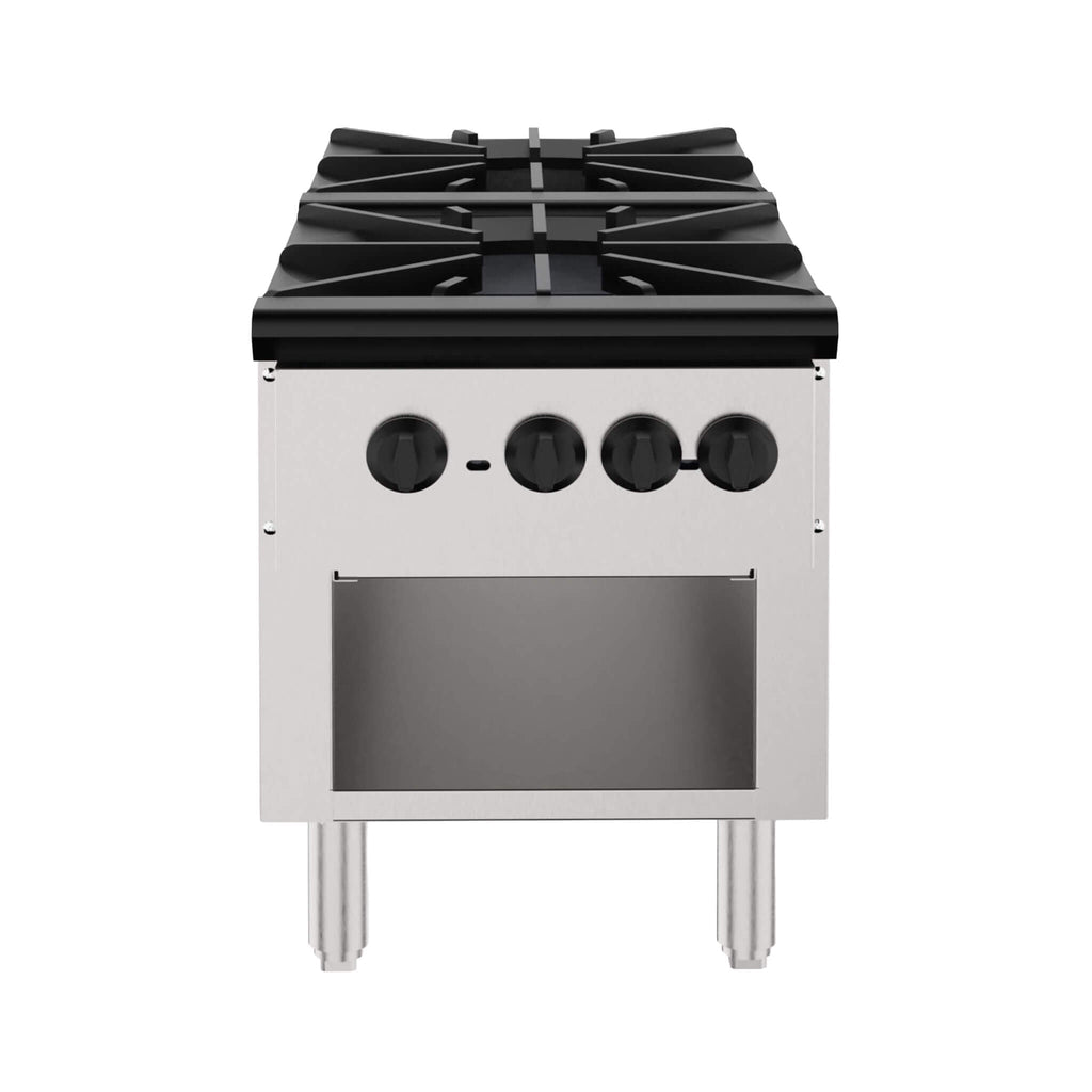 Heavy-Duty 18K BTU Commercial 2-Burner Stainless Steel Gas Stove Range (SAK40721) – SAKSBY WHOLESALE