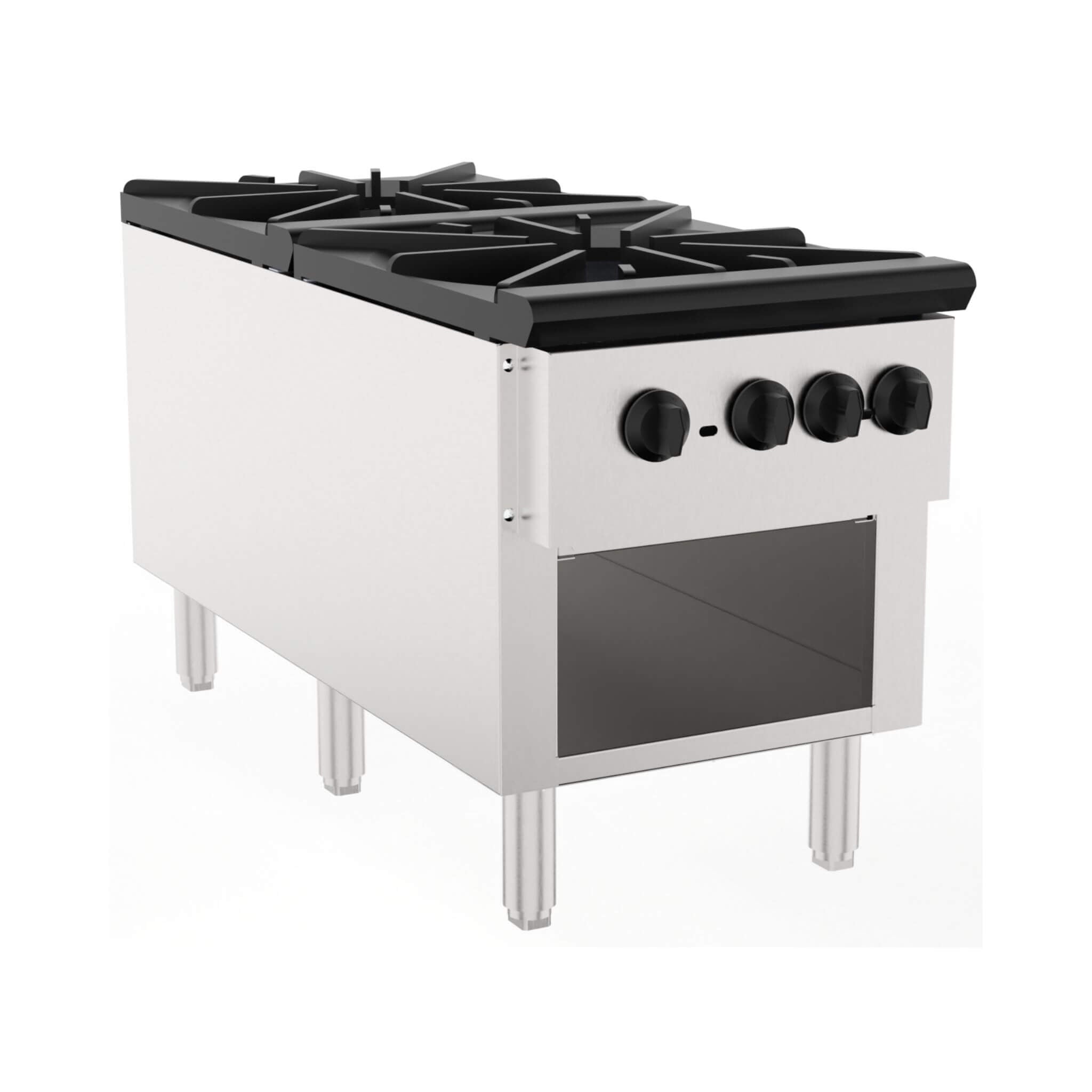 Heavy-Duty 18K BTU Commercial 2-Burner Stainless Steel Gas Stove Range (SAK40721) – SAKSBY WHOLESALE, view 4