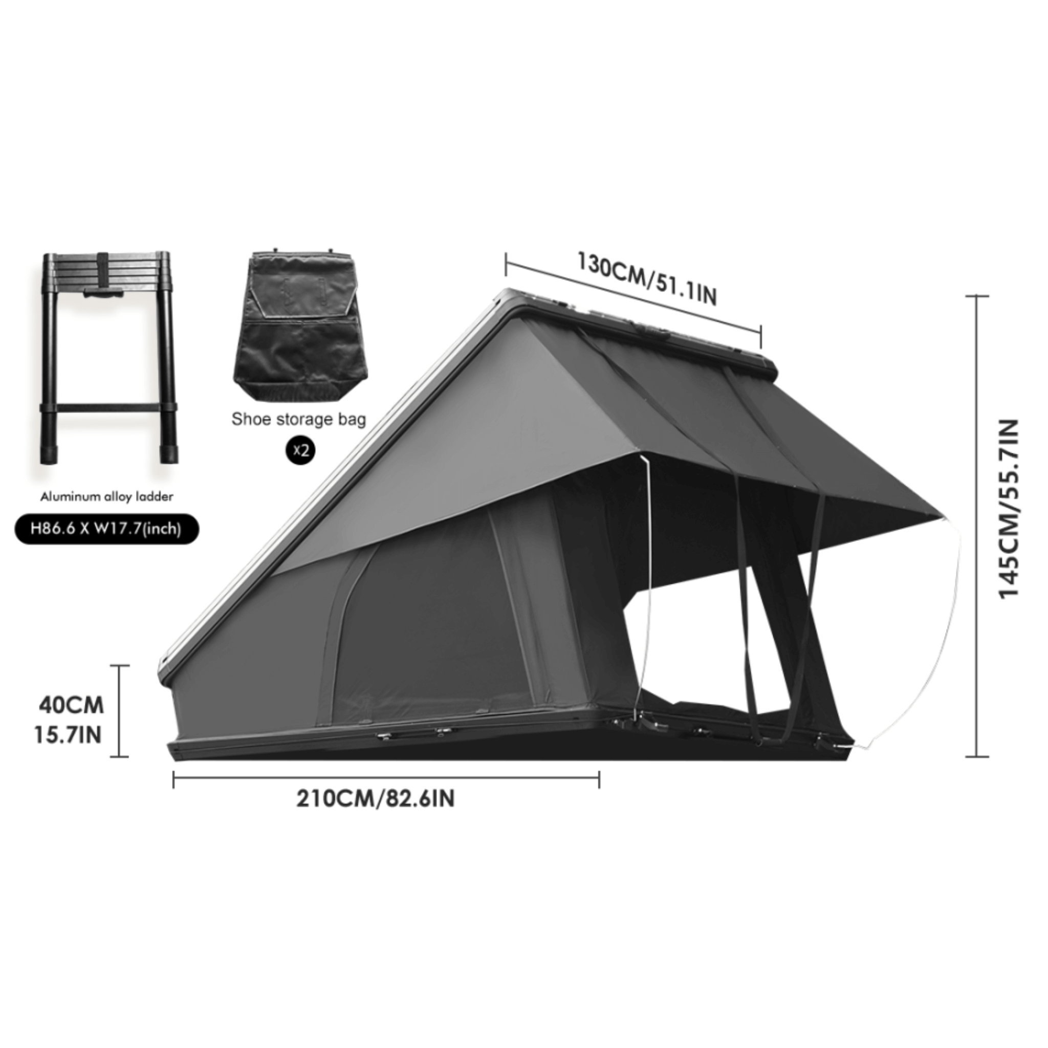 Trailora Altitude Heavy-Duty Hard-Shell Rooftop Tent With Ladder [2-3 Person] (SAK93120) – SAKSBY WHOLESALE, view 15