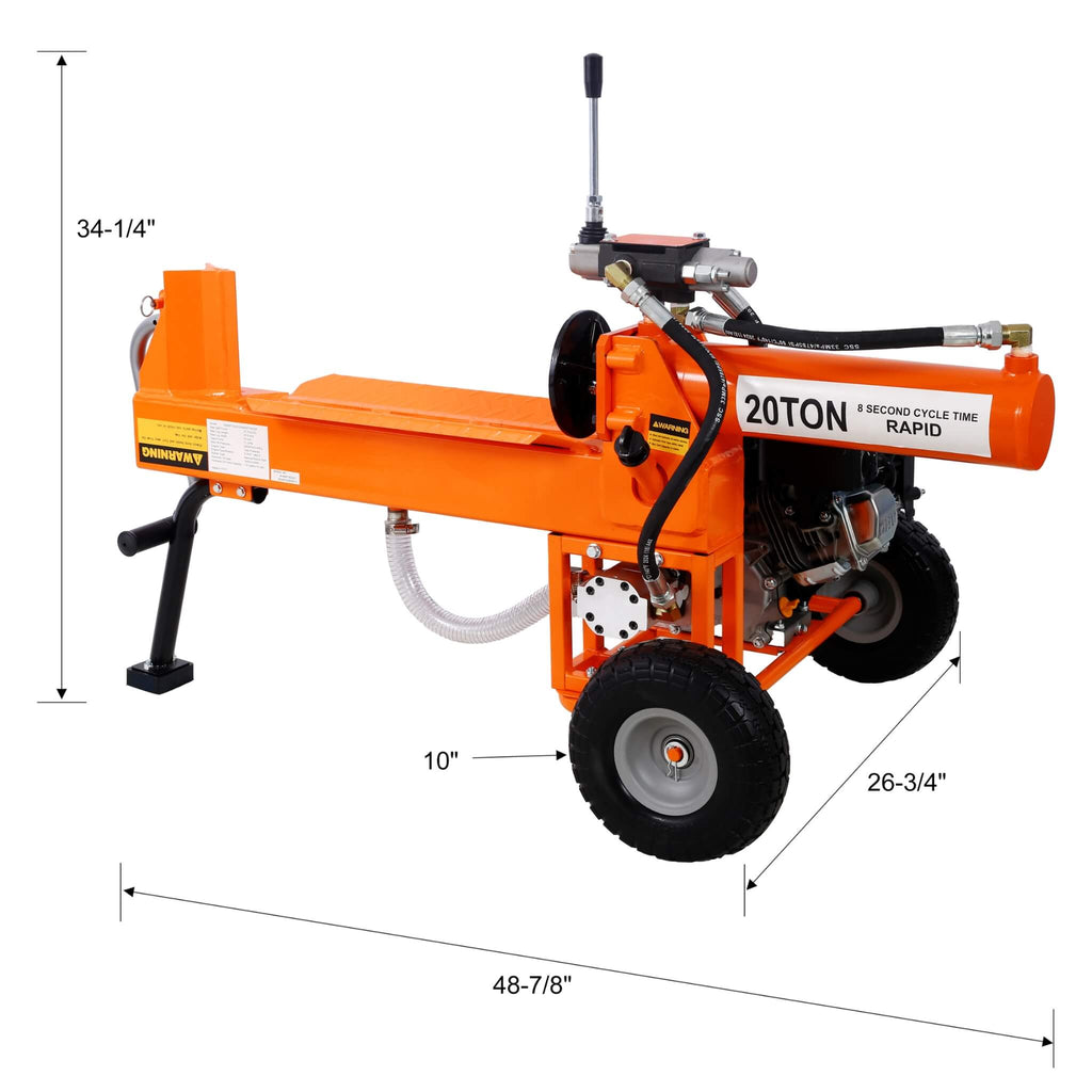 Heavy-Duty 20-Ton 7HP Portable Log Splitter With Auto-Return Hydraulic Ram (SAK15842) – SAKSBY WHOLESALE, view 15