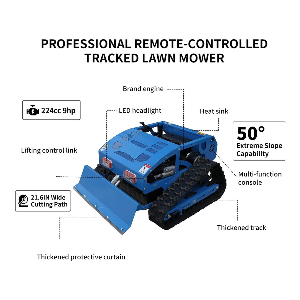 Heavy-Duty 21-Inch 9HP Commercial Remote-Controlled Robotic Lawn Mower With Tracks And Plow (SAK26583) – SAKSBY WHOLESALE, vi