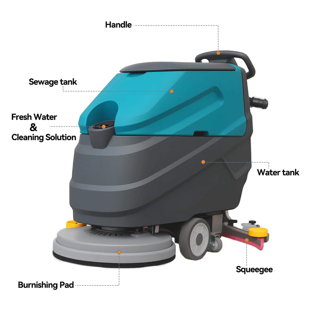 Heavy-Duty 22-Inch Industrial Walk-Behind Floor Scrubber With Squeegee Suction (SAK90834) – SAKSBY WHOLESALE, view 3