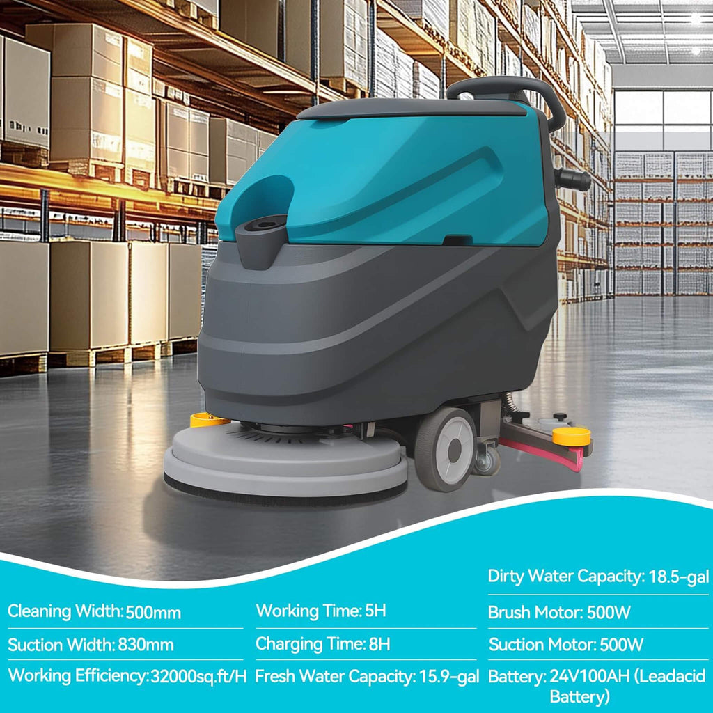 Heavy-Duty 22-Inch Industrial Walk-Behind Floor Scrubber With Squeegee Suction (SAK90834) – SAKSBY WHOLESALE, view 8