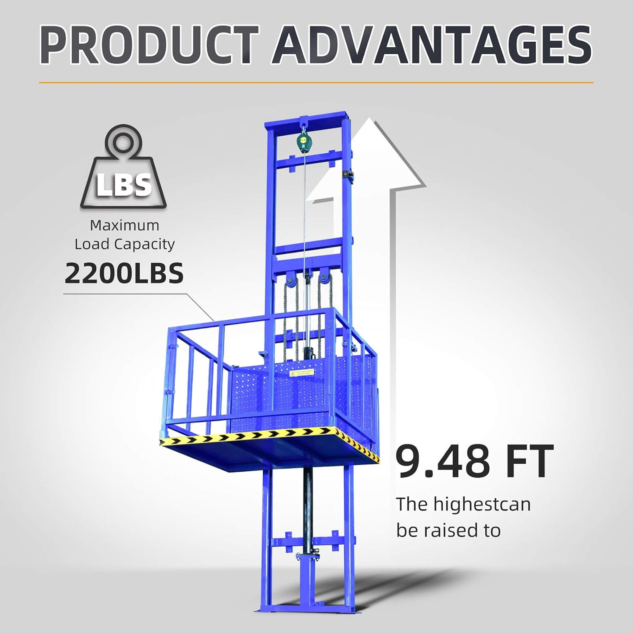 Heavy-Duty 2200 LBS Electric Hydraulic Lift Platform With Anti-Fall (SAK19456) – SAKSBY WHOLESALE, view 3