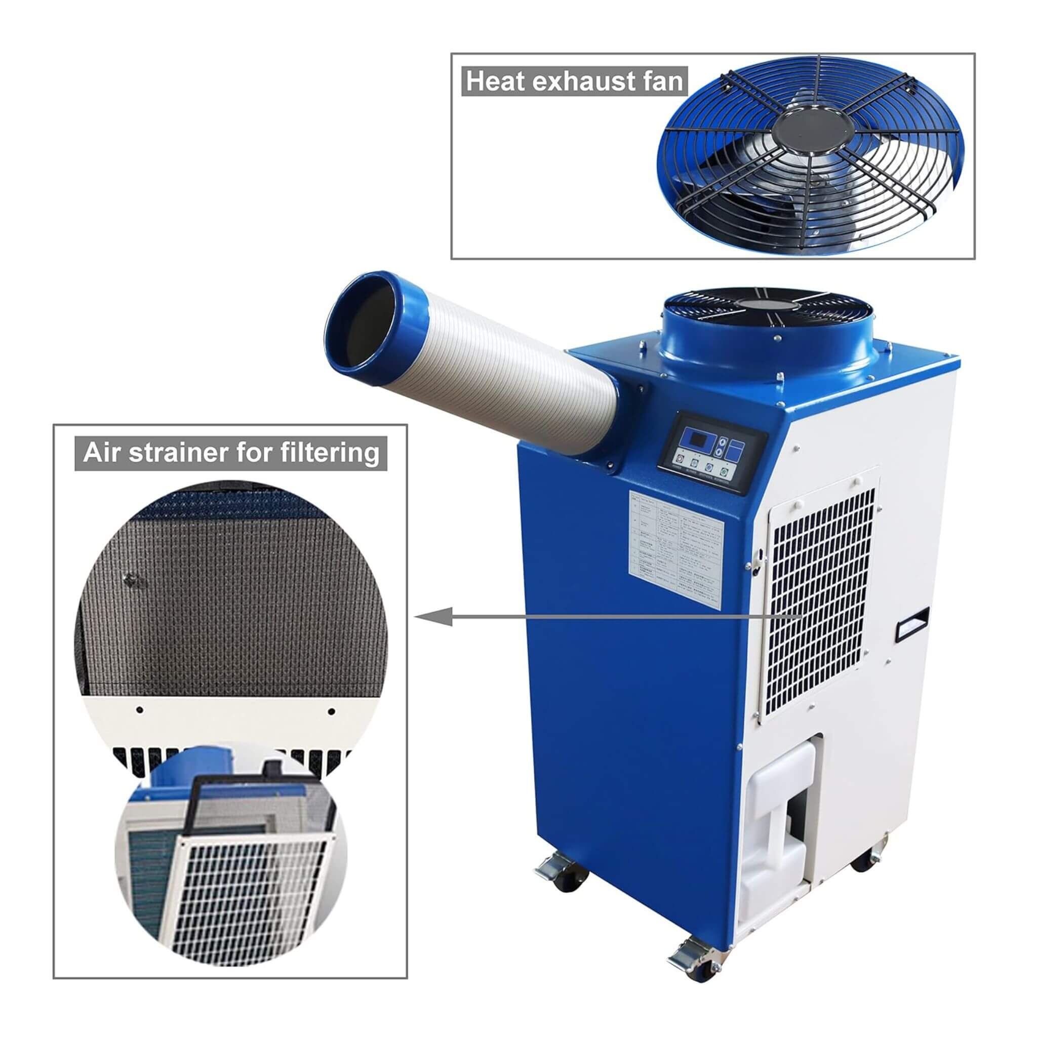Heavy-Duty 220V Portable 11K BTU Outdoor Industrial Spot Cooler Air Conditioner (SAK59327) – SAKSBY WHOLESALE, view 6