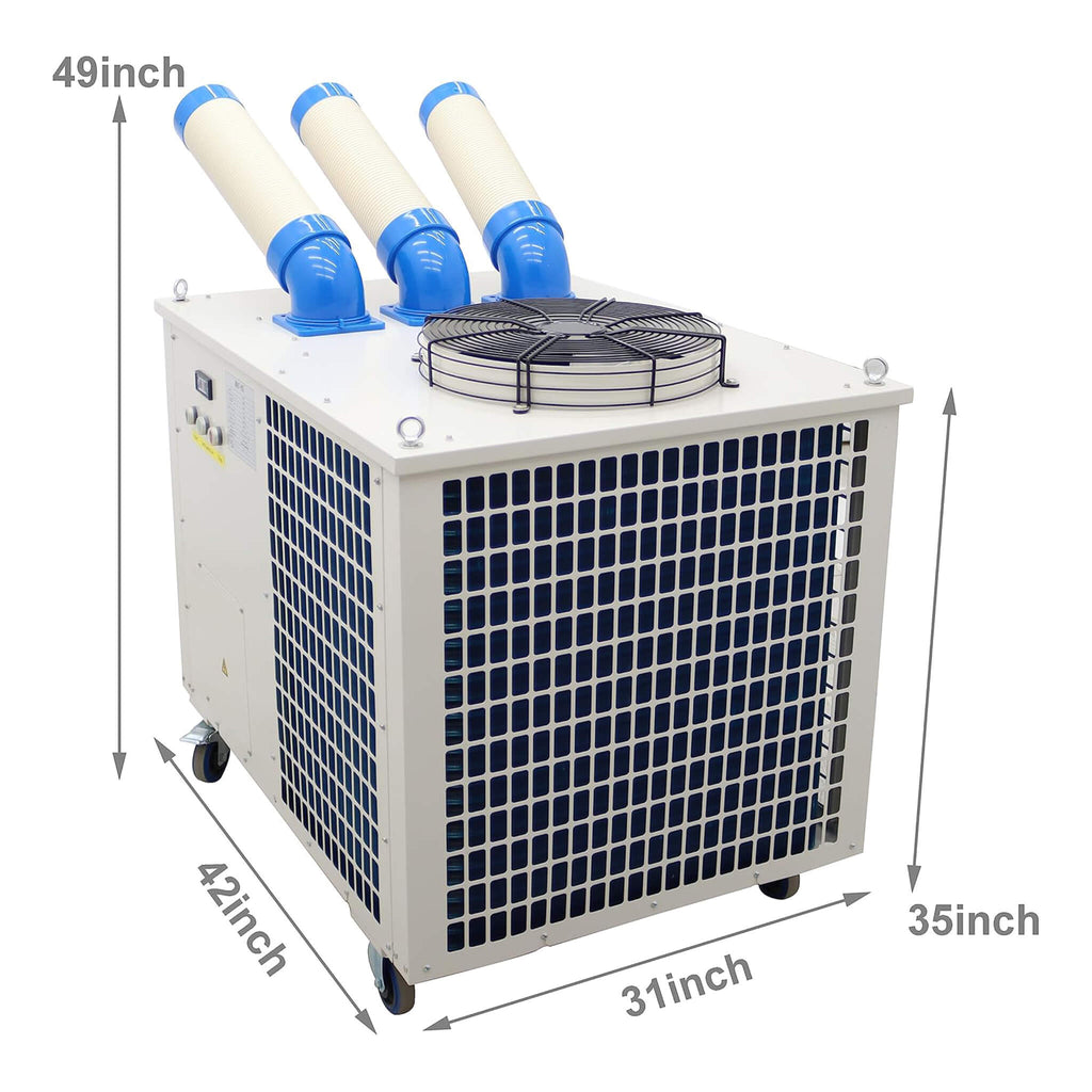 Heavy-Duty 220V Portable 29K BTU Outdoor Industrial Spot Cooler Air Conditioner [No Plug] (SAK18736) – SAKSBY WHOLESALE, view