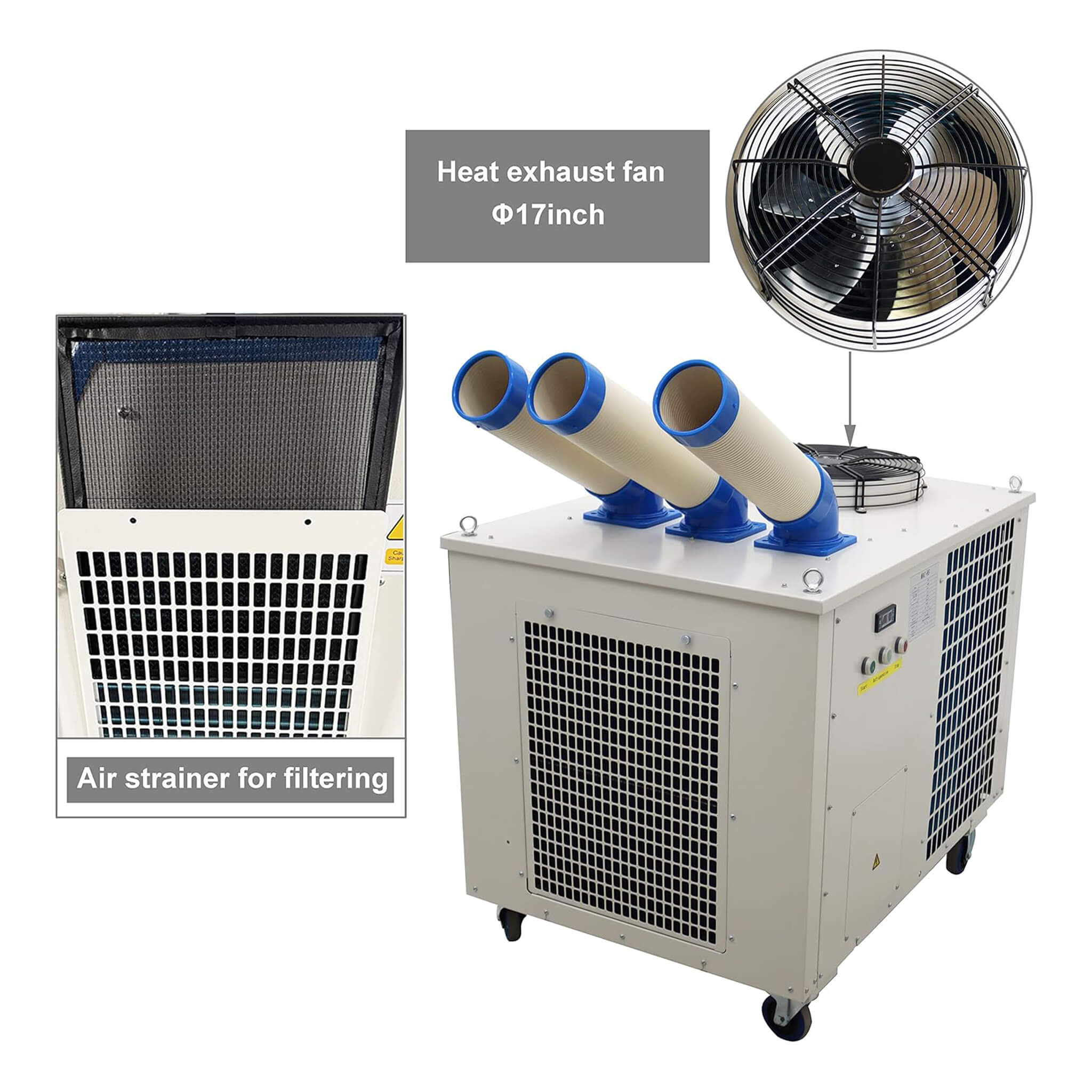 Heavy-Duty 220V Portable 29K BTU Outdoor Industrial Spot Cooler Air Conditioner [No Plug] (SAK18736) – SAKSBY WHOLESALE, view