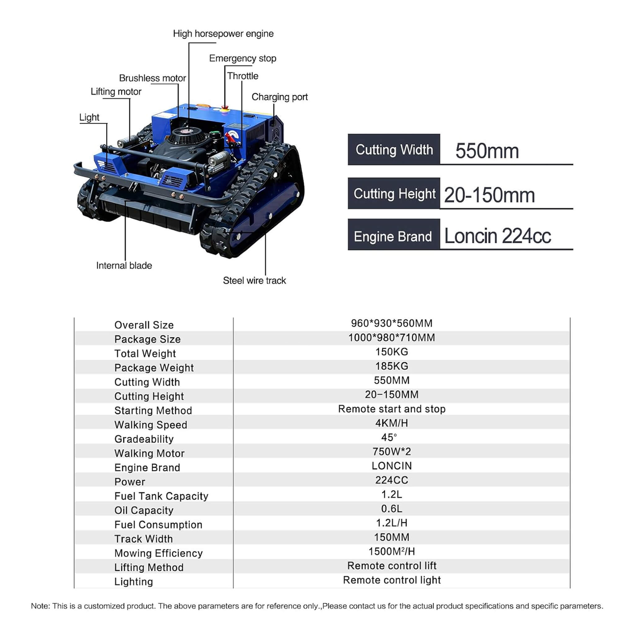 Heavy-Duty 224CC Remote-Controlled Lawn Mower With 21-Inch Deck & Industrial Remote (SAK90831) – SAKSBY WHOLESALE, view 9