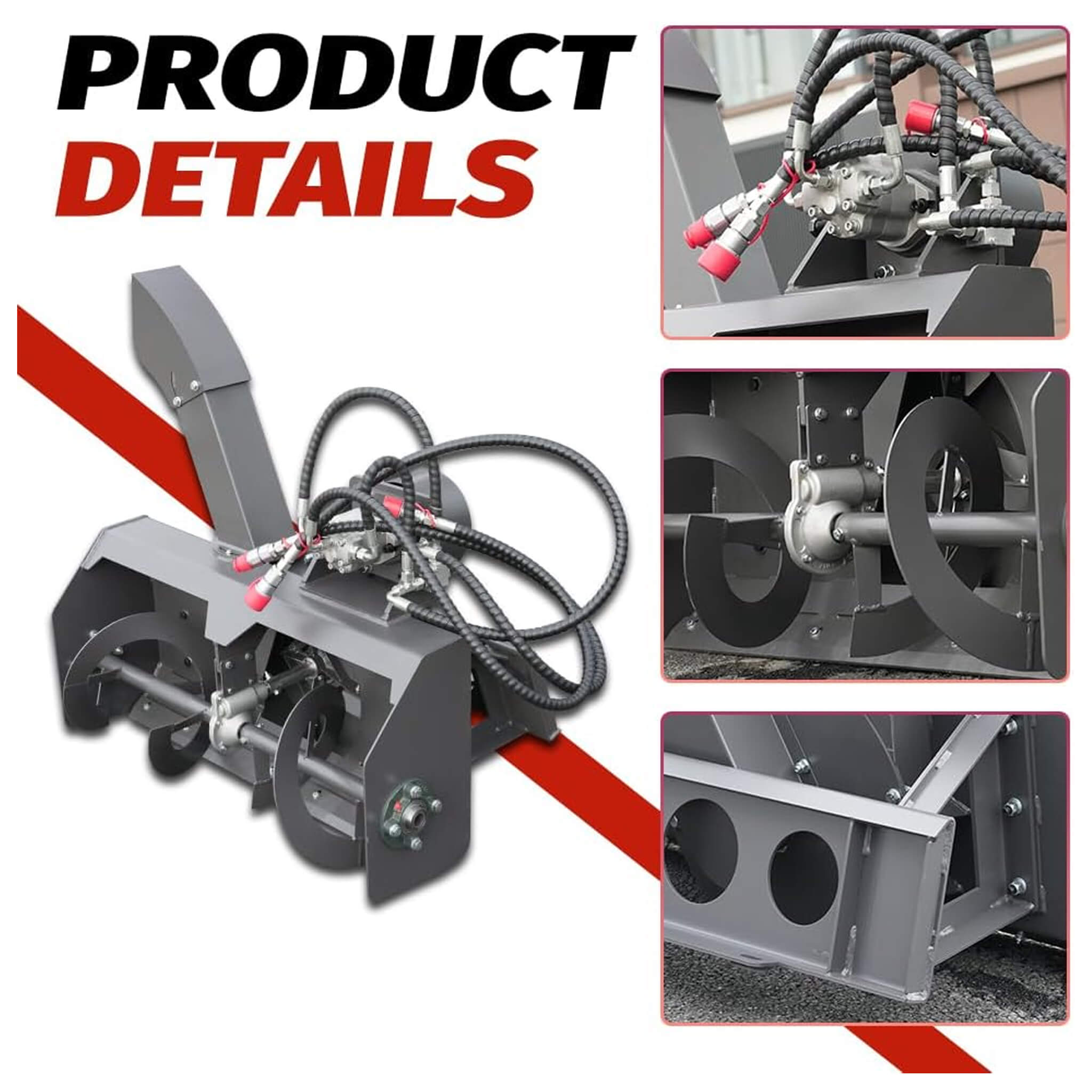 Heavy-Duty 23-Inch Skid Steer Snow Blower Attachment With Directional Chute (SAK94301) – SAKSBY WHOLESALE, view 5