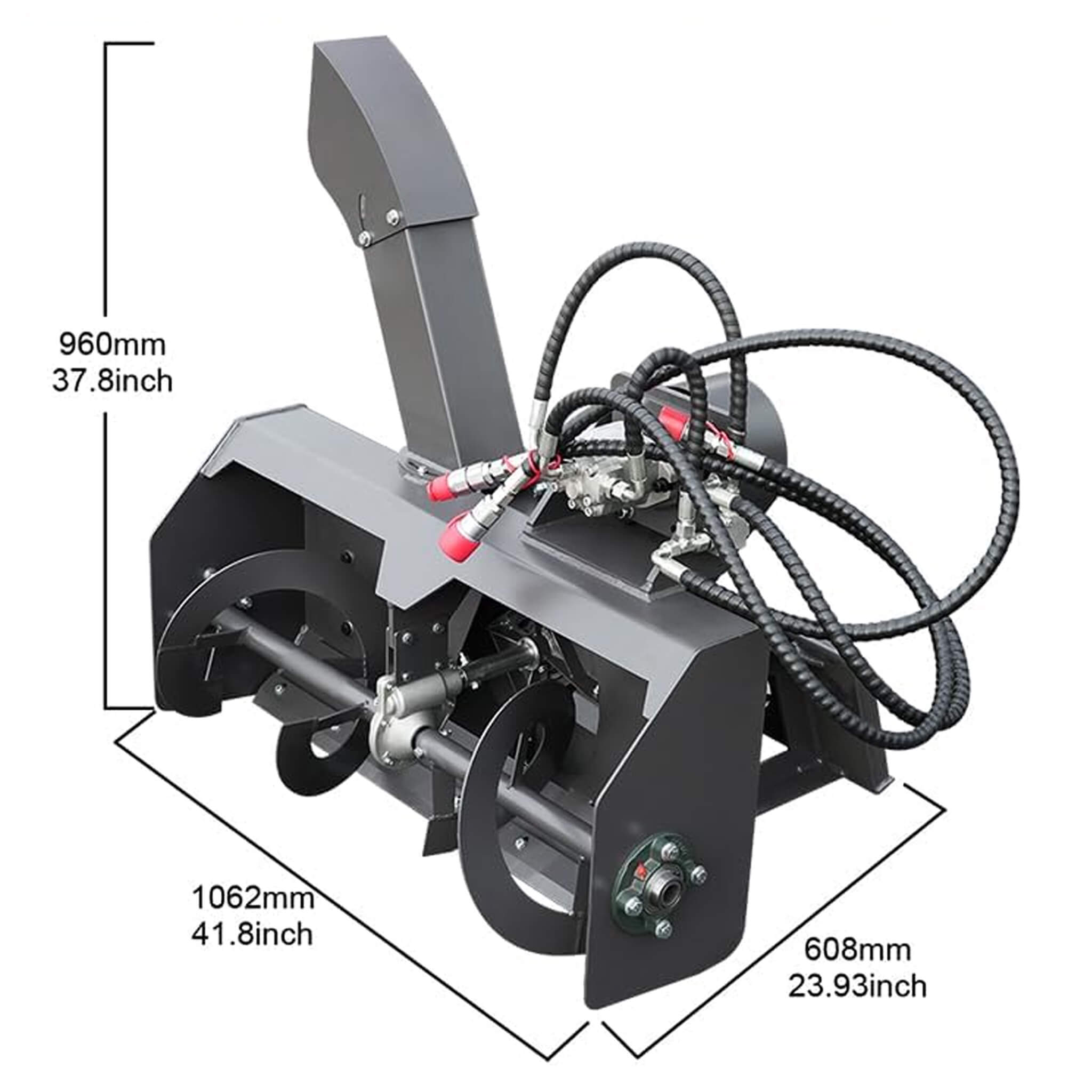 Heavy-Duty 23-Inch Skid Steer Snow Blower Attachment With Directional Chute (SAK94301) – SAKSBY WHOLESALE, view 6