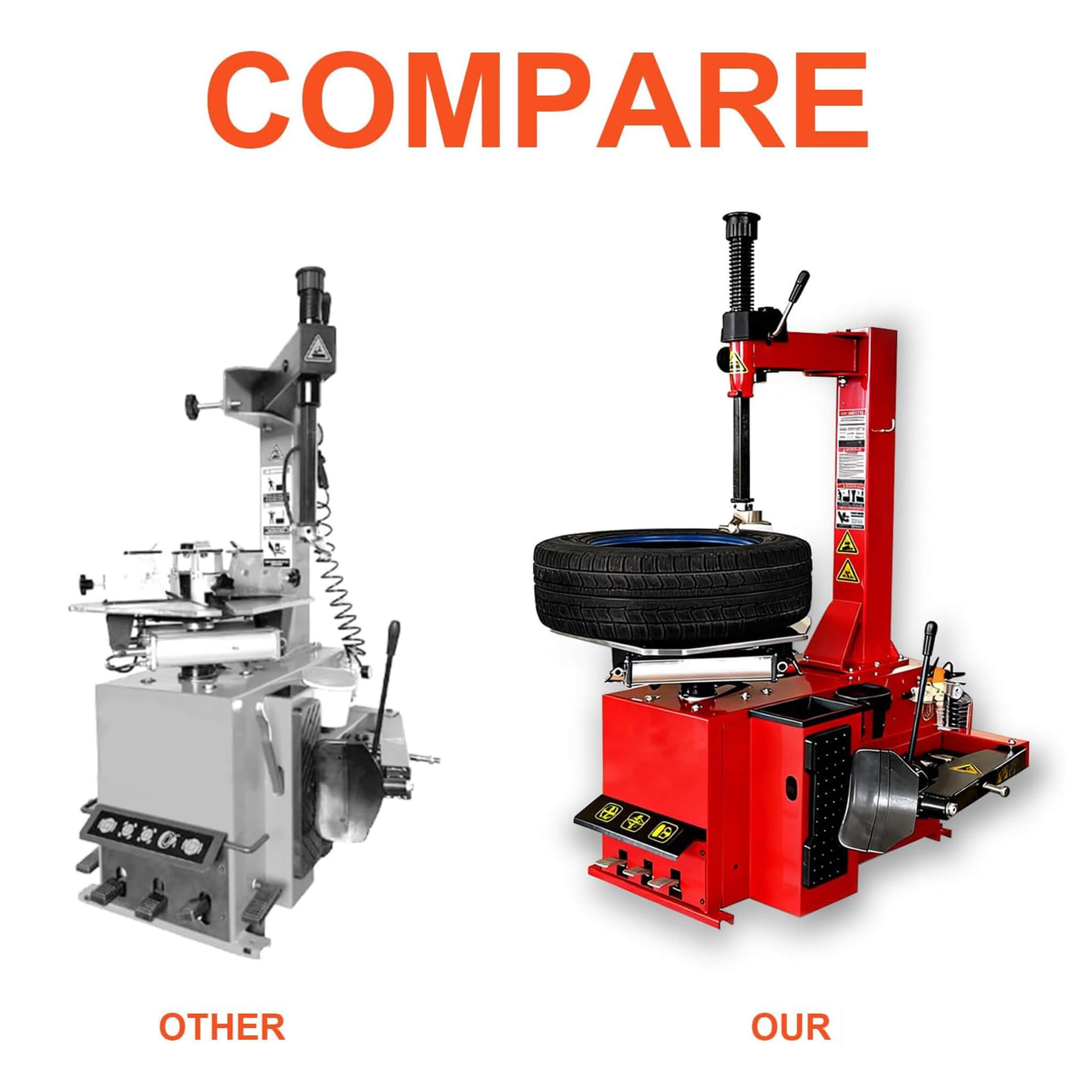 Heavy-Duty 24-Inch Industrial Semi-Automatic Tire Changer With Bead Blaster And Rim Clamp (SAK24697) – SAKSBY WHOLESALE, view