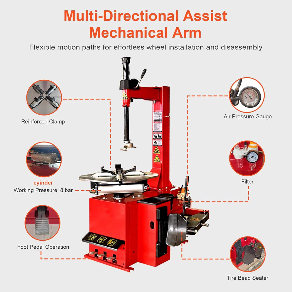 Heavy-Duty 24-Inch Industrial Semi-Automatic Tire Changer With Bead Blaster And Rim Clamp (SAK24697) – SAKSBY WHOLESALE, view
