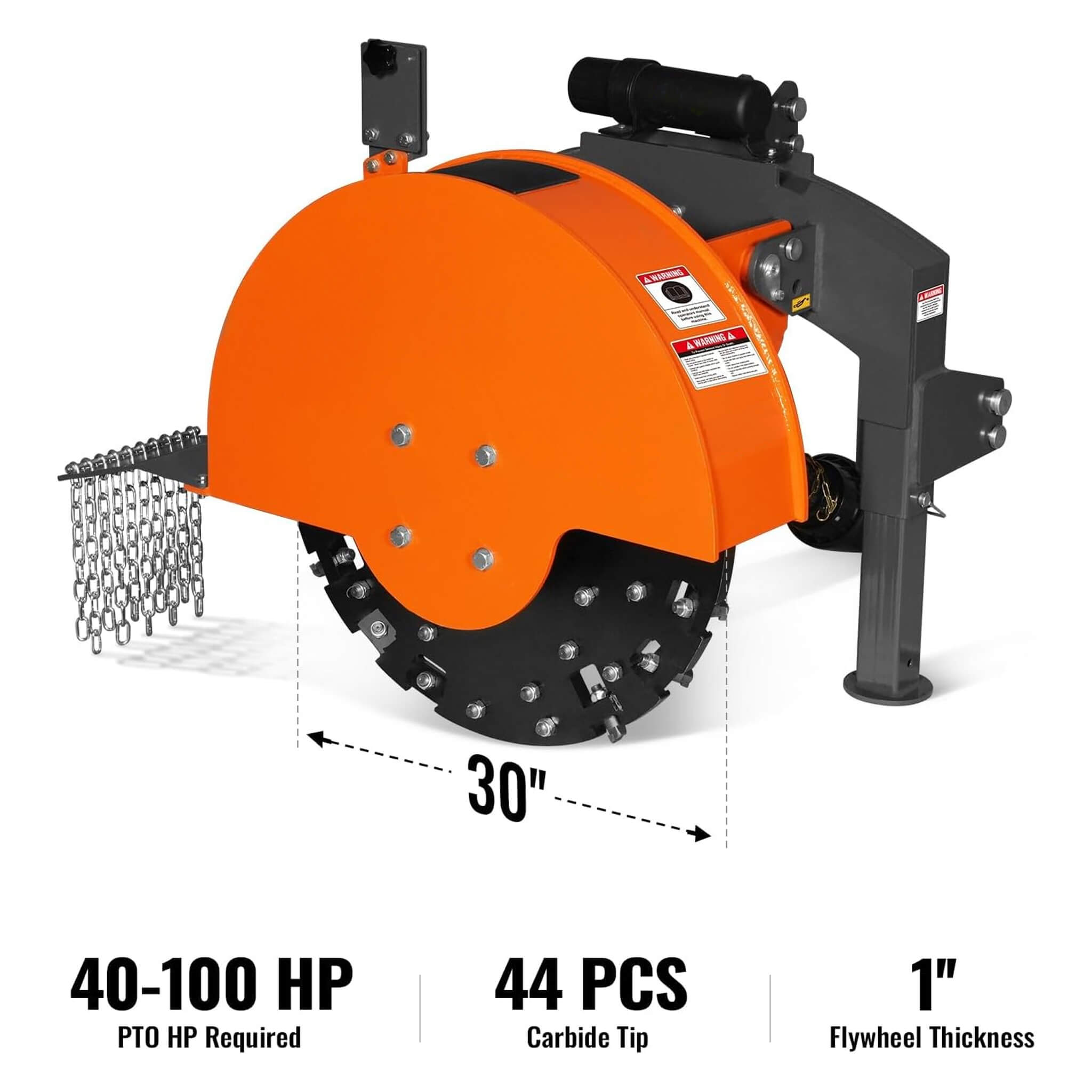 Heavy-Duty 30-Inch 3-Point PTO Stump Grinder For 40-100HP Tractors [PTO Shaft Included] (SAK47092) – SAKSBY WHOLESALE, view 1