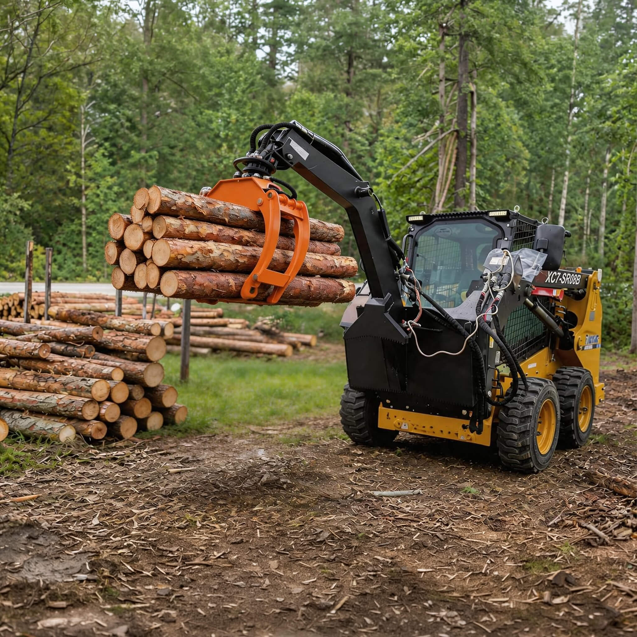 Heavy-Duty 360-Degree Rotating Log Grapple Skid Steer Attachment (SAK43867) – SAKSBY WHOLESALE, view 3