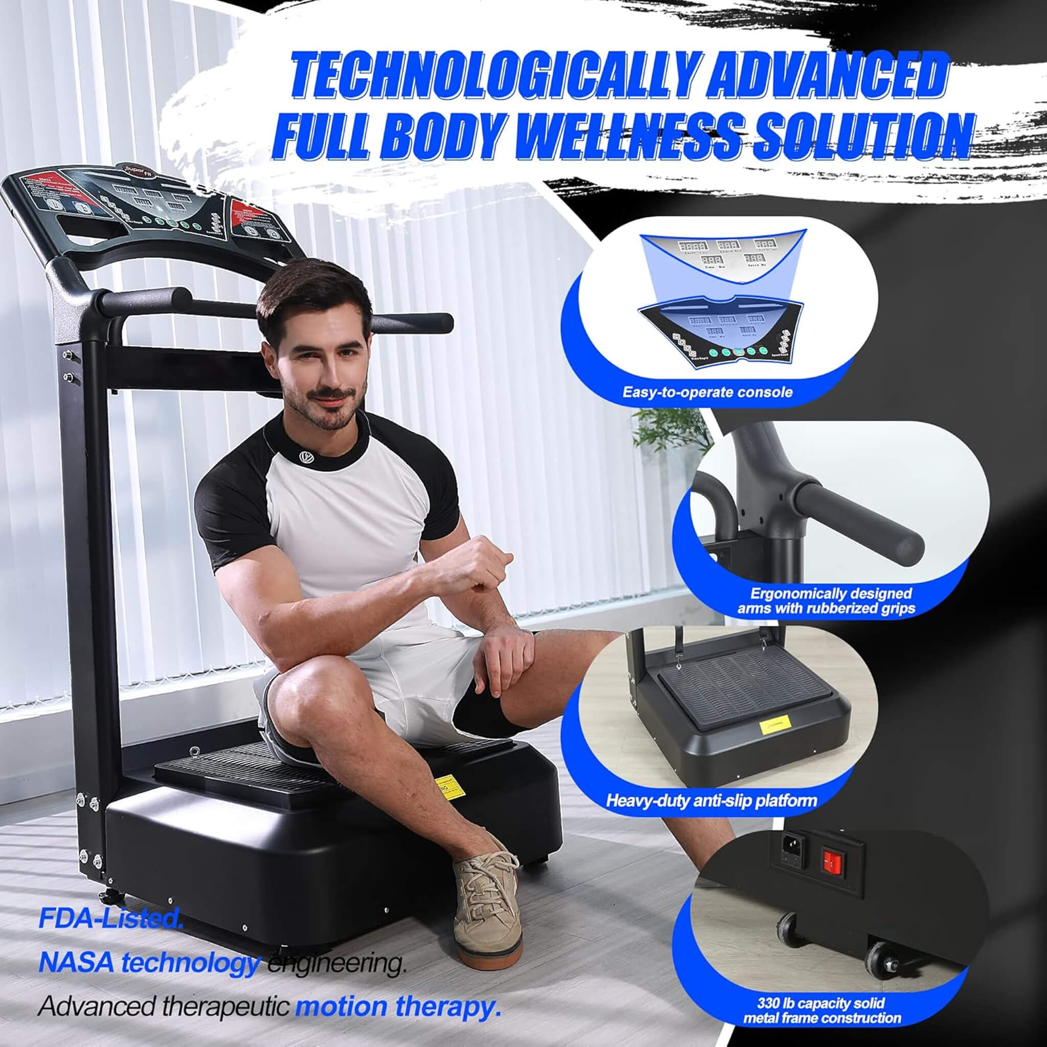 Rovix Heavy-Duty 400LBS Whole Body Vibration Plate Workout Machine (SAK57390) – SAKSBY WHOLESALE, view 6