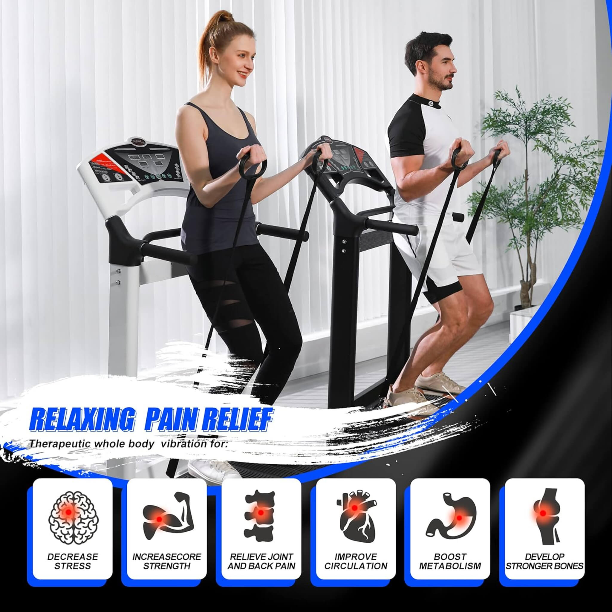 Rovix Heavy-Duty 400LBS Whole Body Vibration Plate Workout Machine (SAK57390) – SAKSBY WHOLESALE, view 5