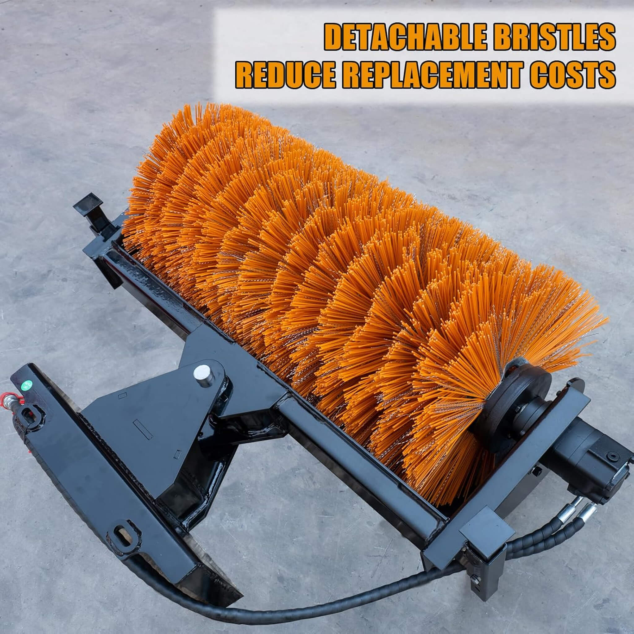 Heavy-Duty 41-Inch Hydraulic Skid Steer Broom Sweeper Attachment With Angle Tilt (SAK20963) – SAKSBY WHOLESALE, view 7