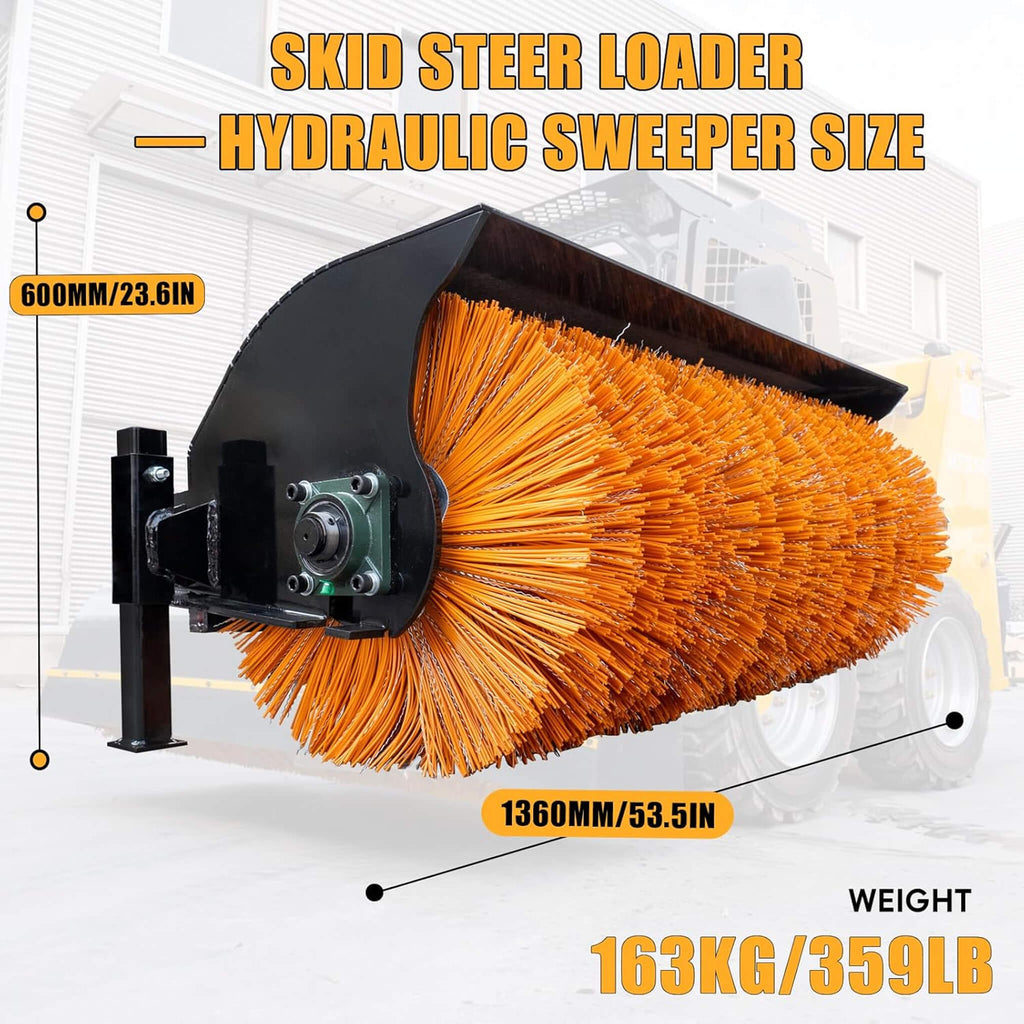 Heavy-Duty 41-Inch Hydraulic Skid Steer Broom Sweeper Attachment With Angle Tilt (SAK20963) – SAKSBY WHOLESALE, view 9