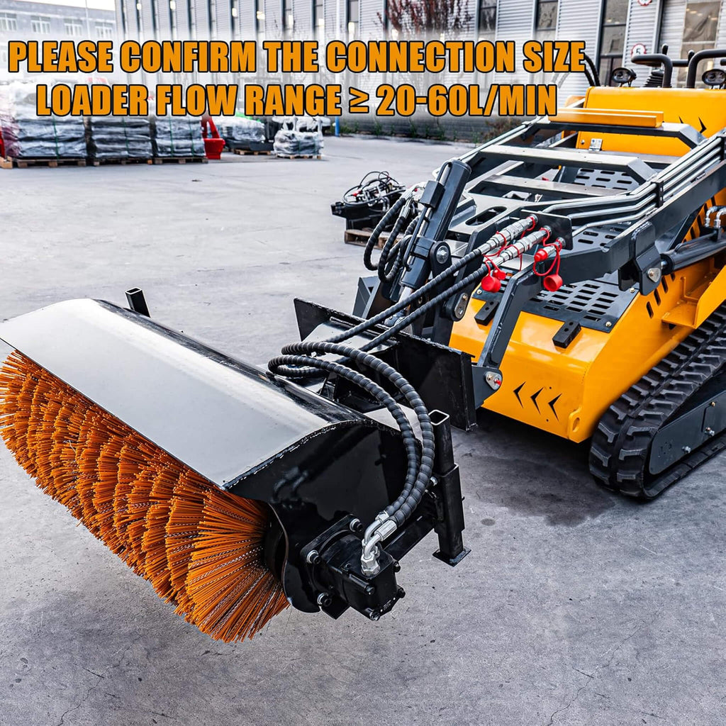 Heavy-Duty 41-Inch Hydraulic Skid Steer Broom Sweeper Attachment With Angle Tilt (SAK20963) – SAKSBY WHOLESALE, view 6
