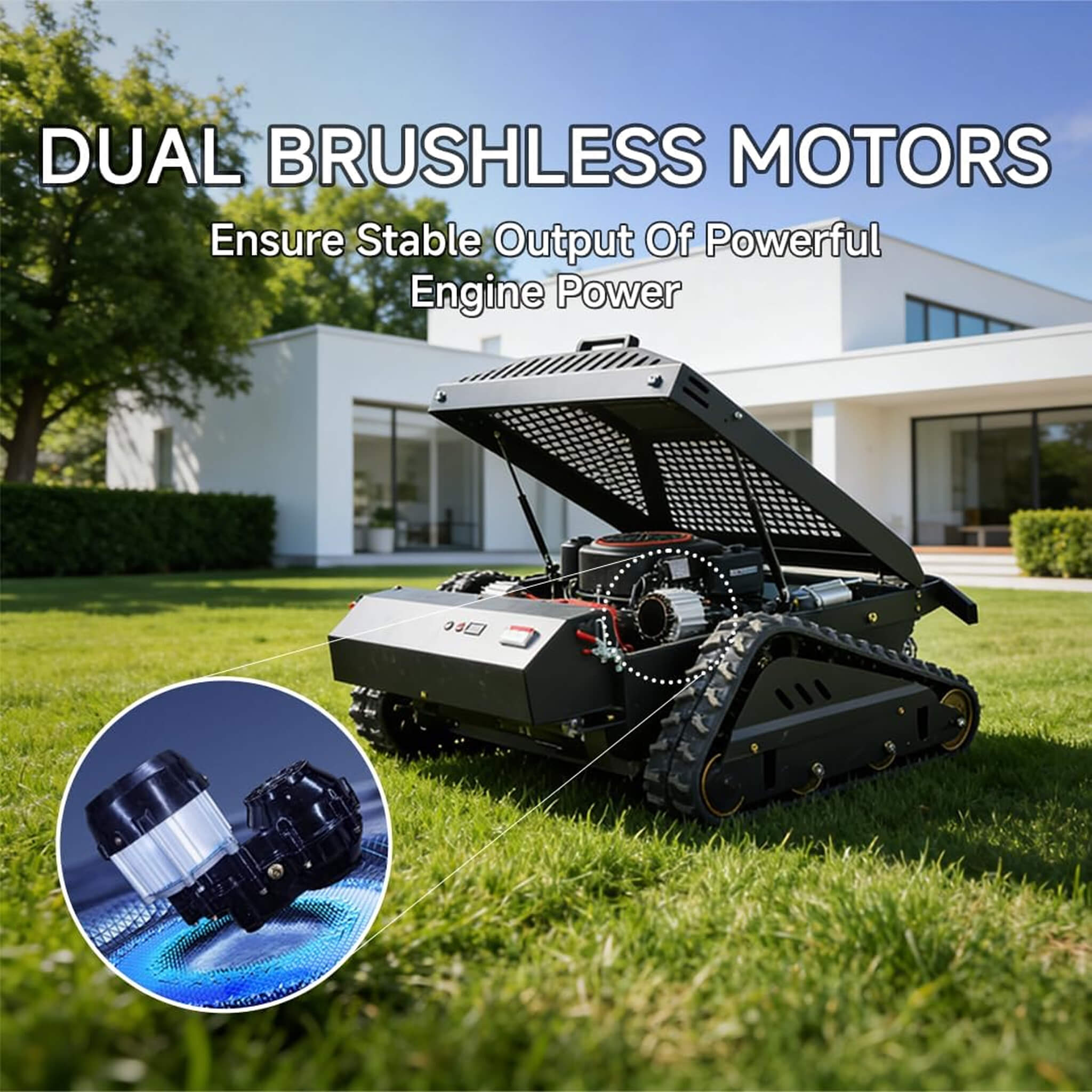 Heavy-Duty 452CC 31-Inch Remote-Controlled Tracked Lawn Mower (SAK38617) – SAKSBY WHOLESALE, view 4
