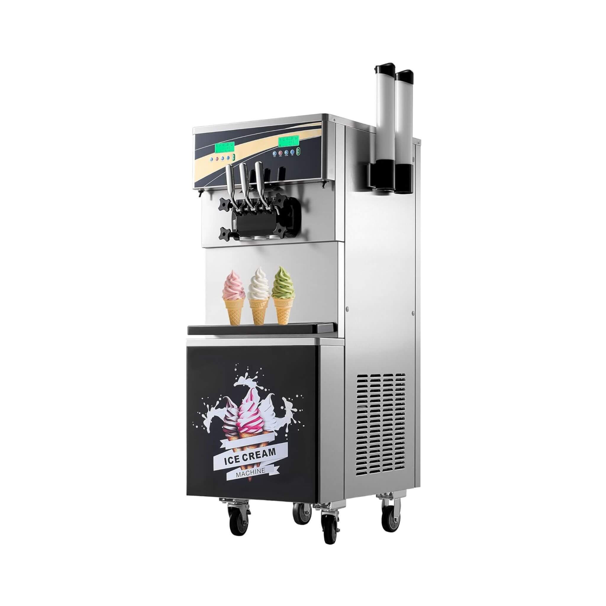 Heavy-Duty 45L/H 3-Flavor Dual Compressor Commercial Soft Serve Ice Cream Machine (SAK43195) – SAKSBY WHOLESALE