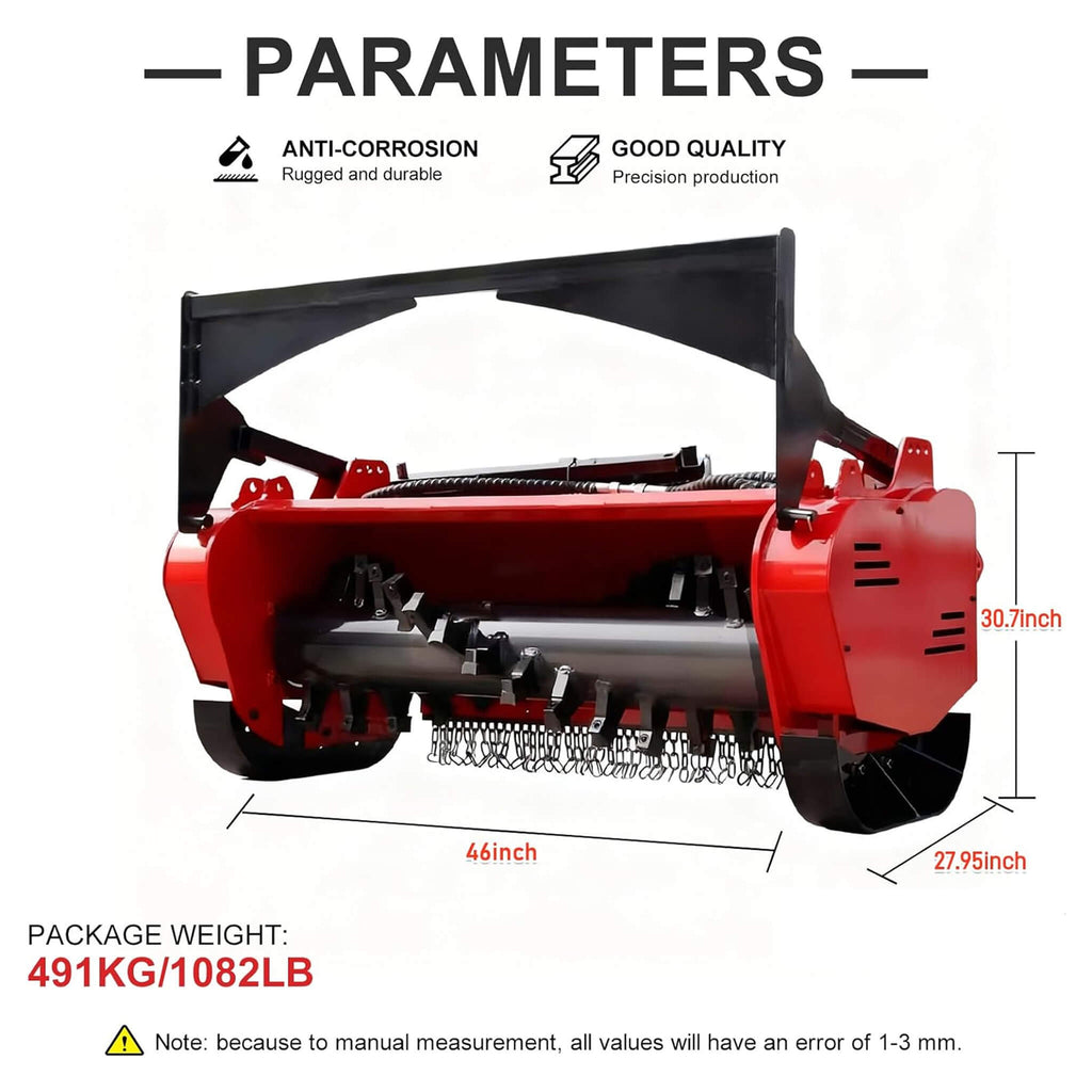 Heavy-Duty 46-Inch Drum Forestry Skid Steer Mulcher Attachment (SAK30495) – SAKSBY WHOLESALE, view 10