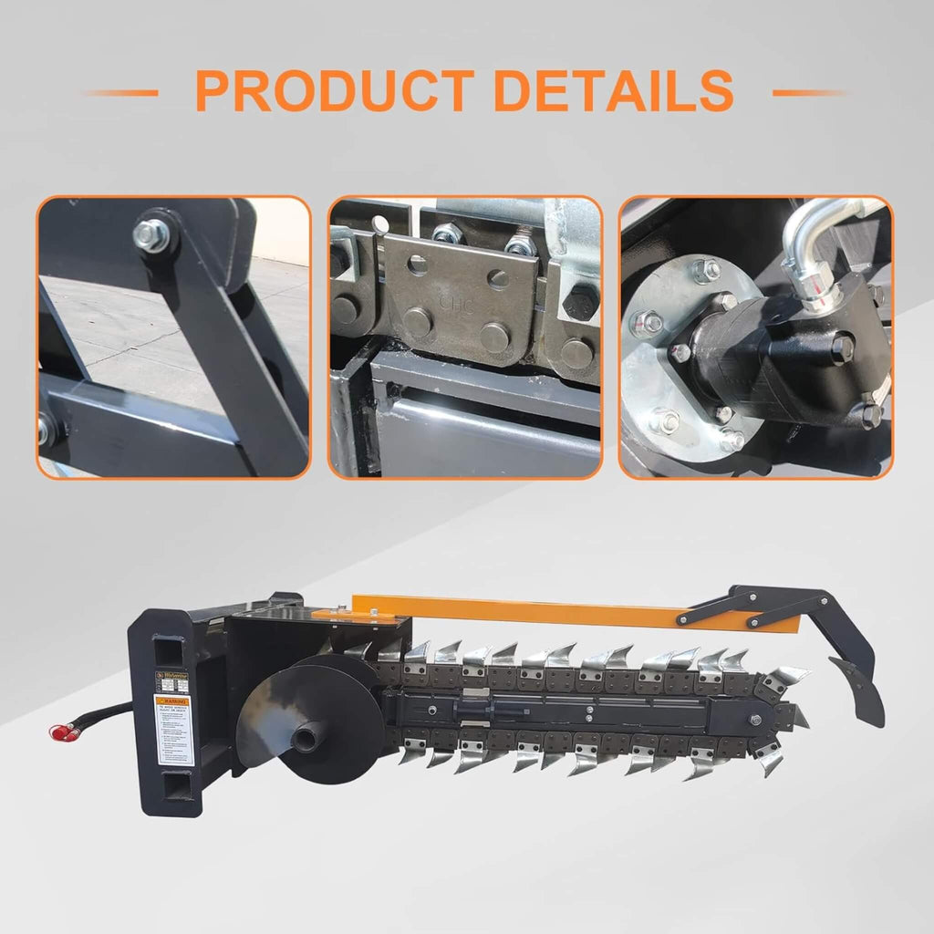 Heavy-Duty 48-Inch Skid Steer Attachment Trencher With Auger (SAK16842) – SAKSBY WHOLESALE, view 7