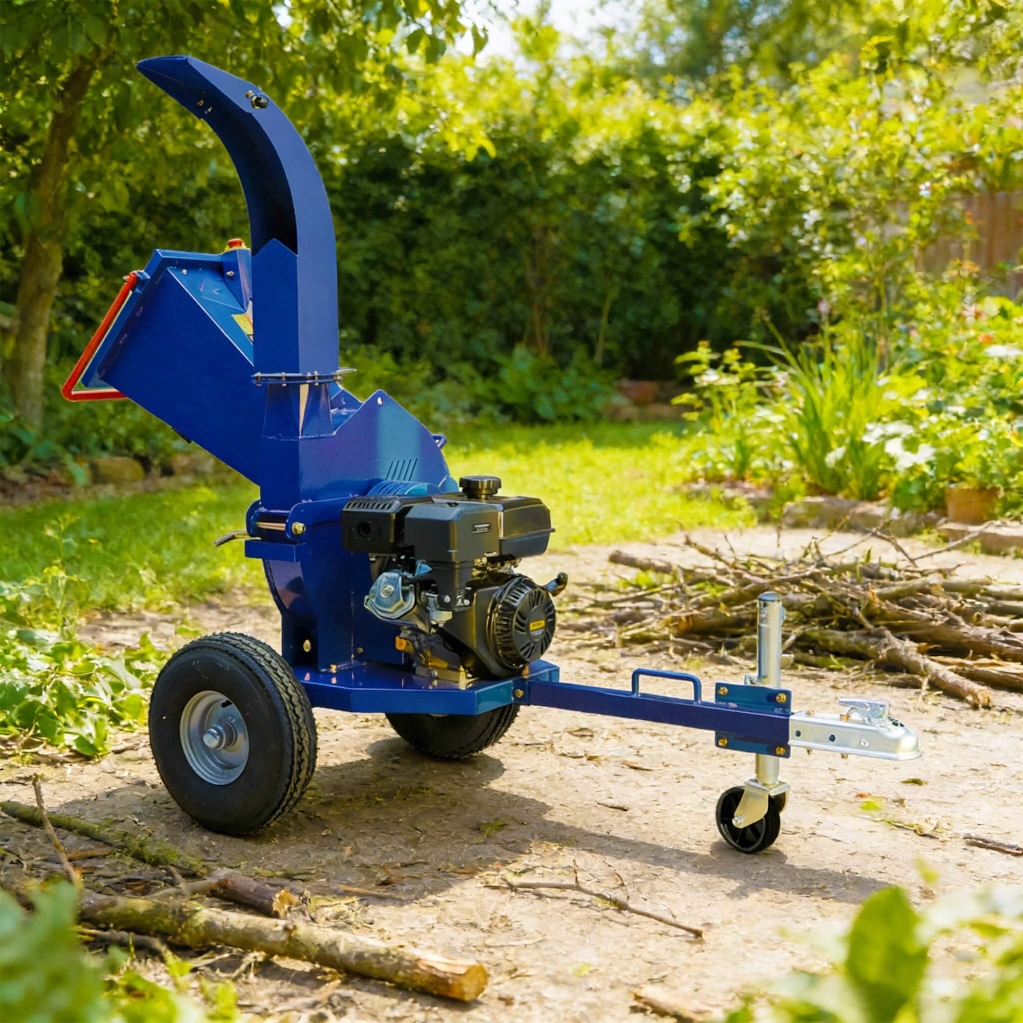 Heavy-Duty 5-Inch 15HP 420CC Gas Towable Disc Wood Chipper Shredder With Recoil Start (SAK51947) – SAKSBY WHOLESALE, view 3
