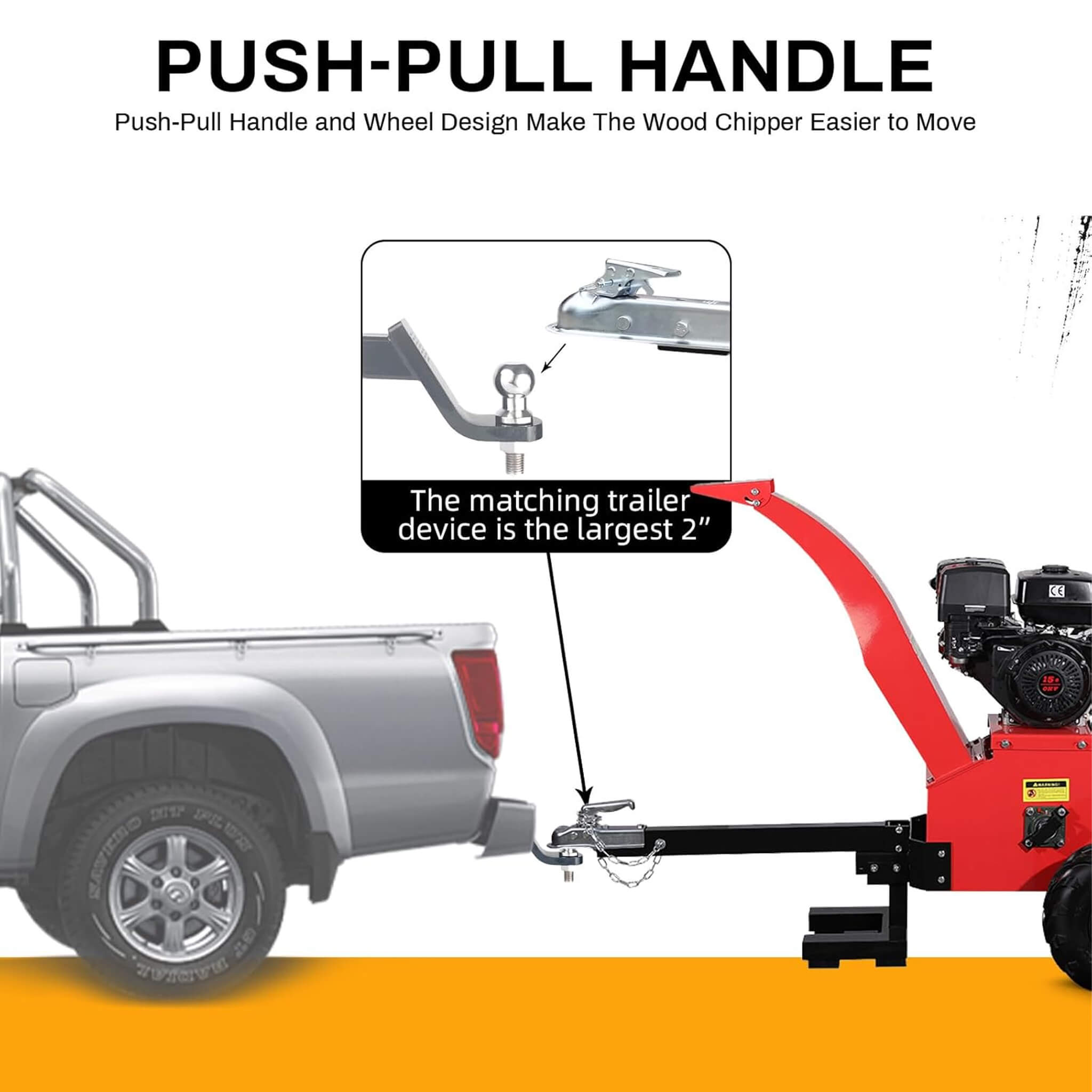 Heavy-Duty 5-Inch 420CC 15HP Towable Gas Wood Chipper Shredder Mulcher (SAK17493) – SAKSBY WHOLESALE, view 5