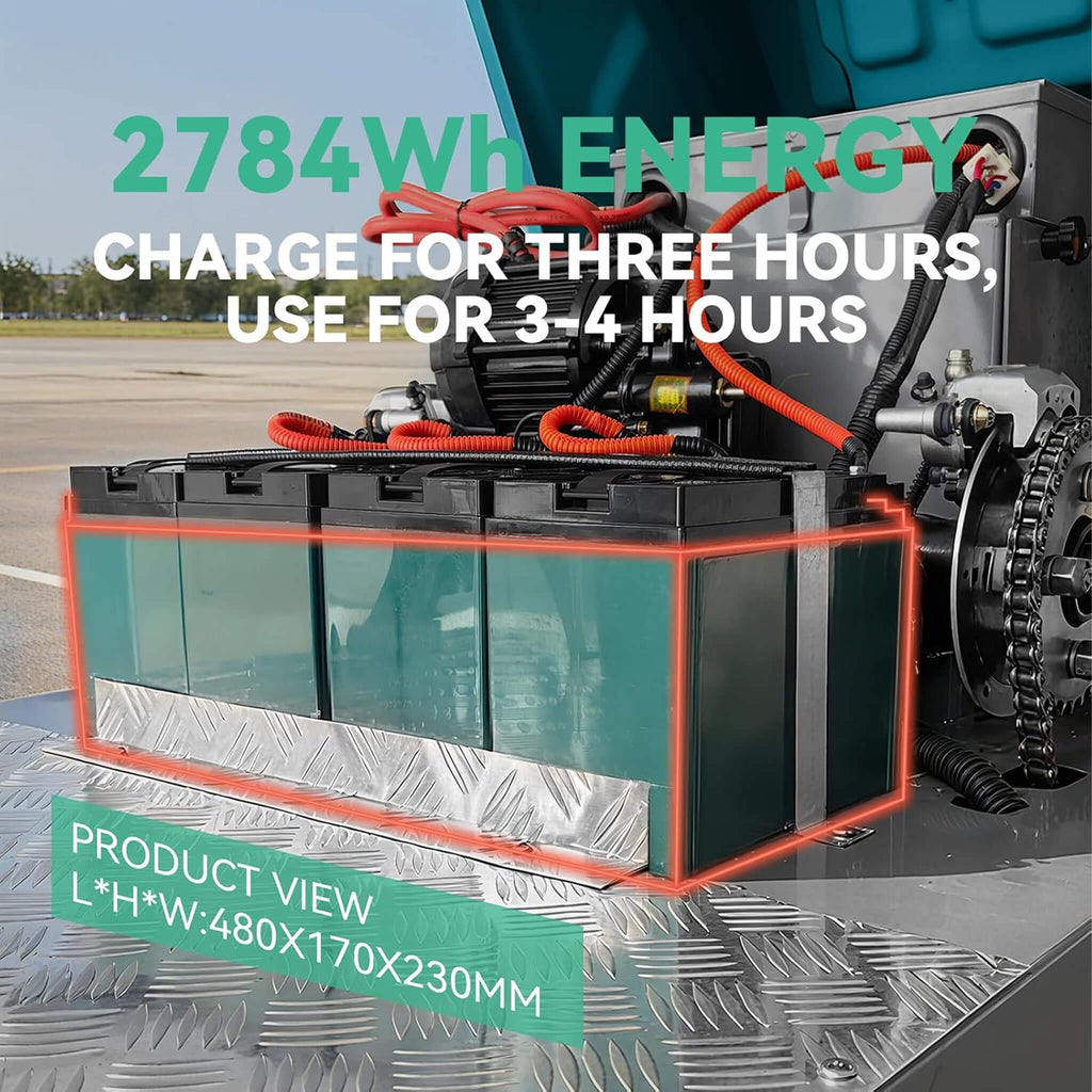 Heavy-Duty 51-Inch Electric Ride-On Floor Industrial Sweeper With Dustbin & Water Tank (SAK69418) – SAKSBY WHOLESALE, view 8