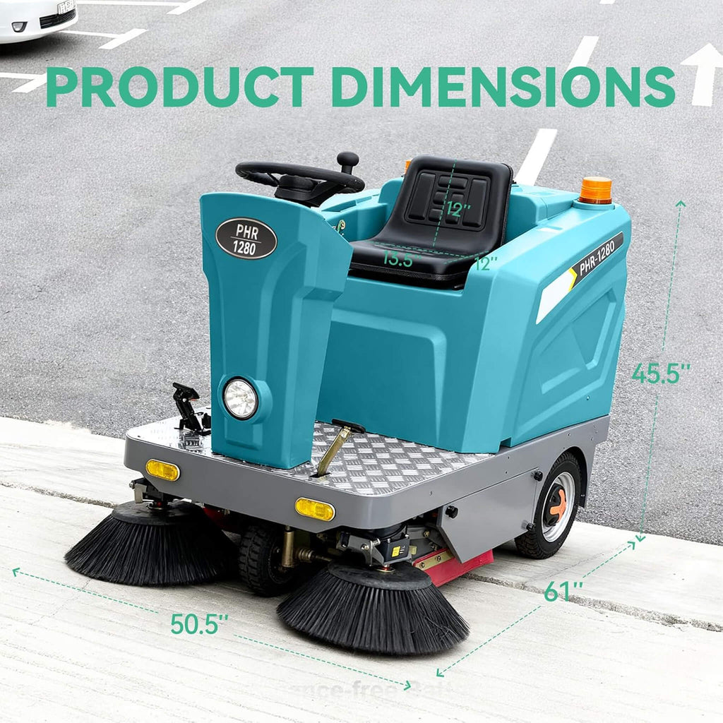 Heavy-Duty 51-Inch Electric Ride-On Floor Industrial Sweeper With Dustbin & Water Tank (SAK69418) – SAKSBY WHOLESALE, view 9