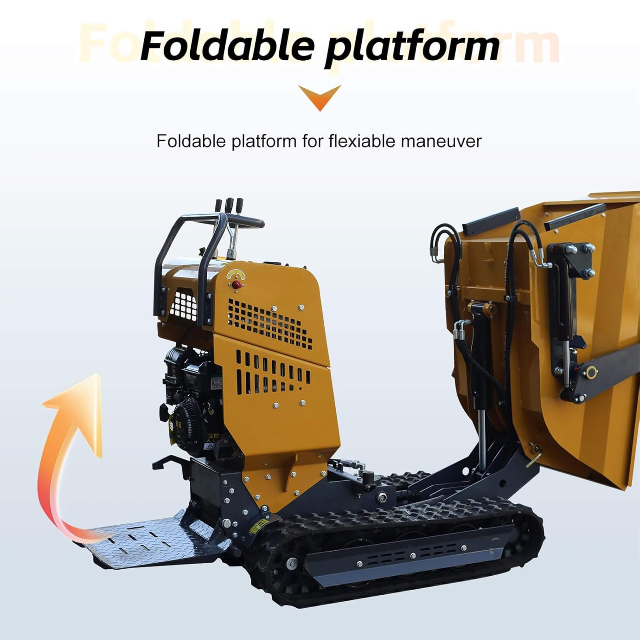 Heavy-Duty 6.5HP 1100LBS Tracked Hydraulic Dumper With Shovel (SAK62780) – SAKSBY WHOLESALE, view 12