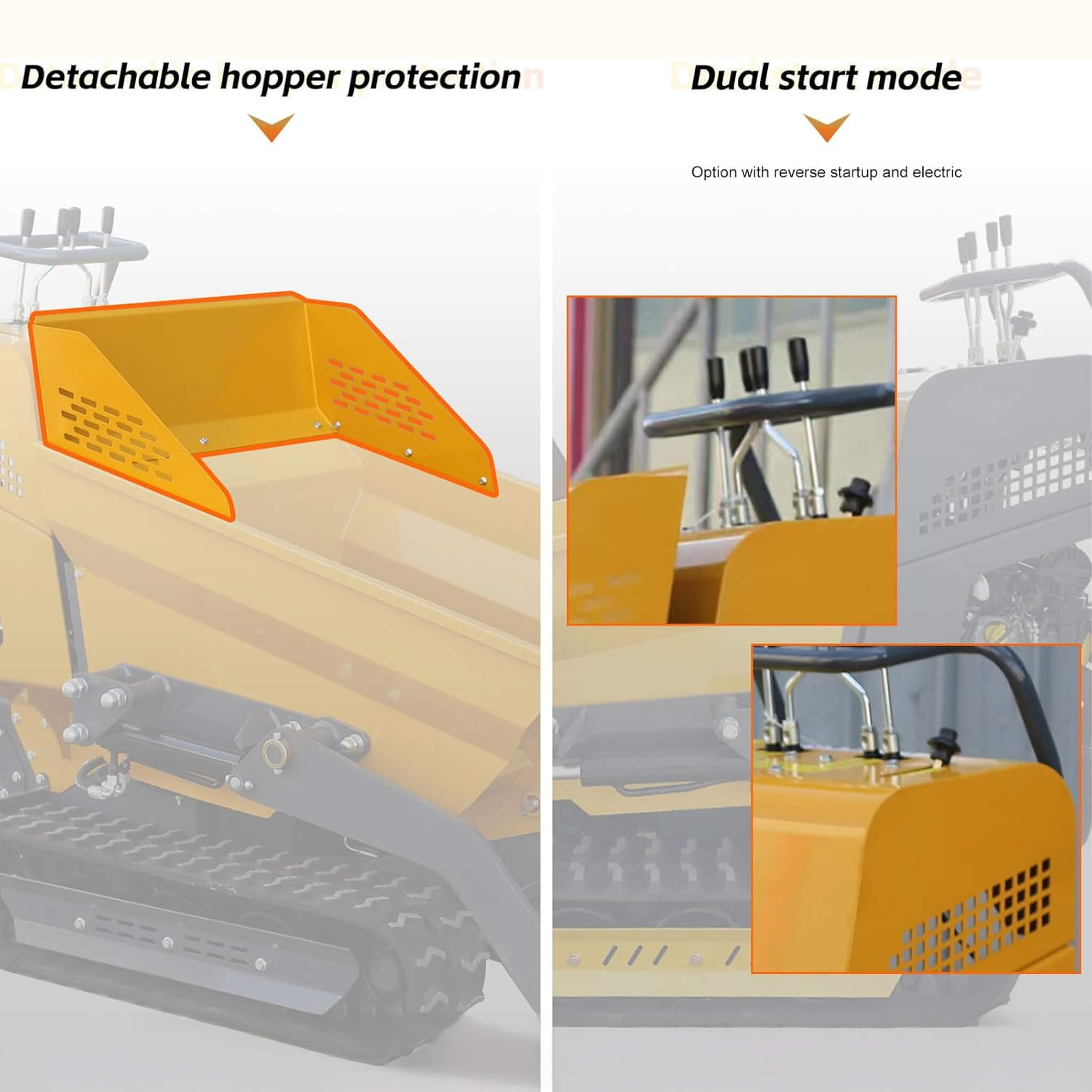 Heavy-Duty 6.5HP 1100LBS Tracked Hydraulic Dumper With Shovel (SAK62780) – SAKSBY WHOLESALE, view 10