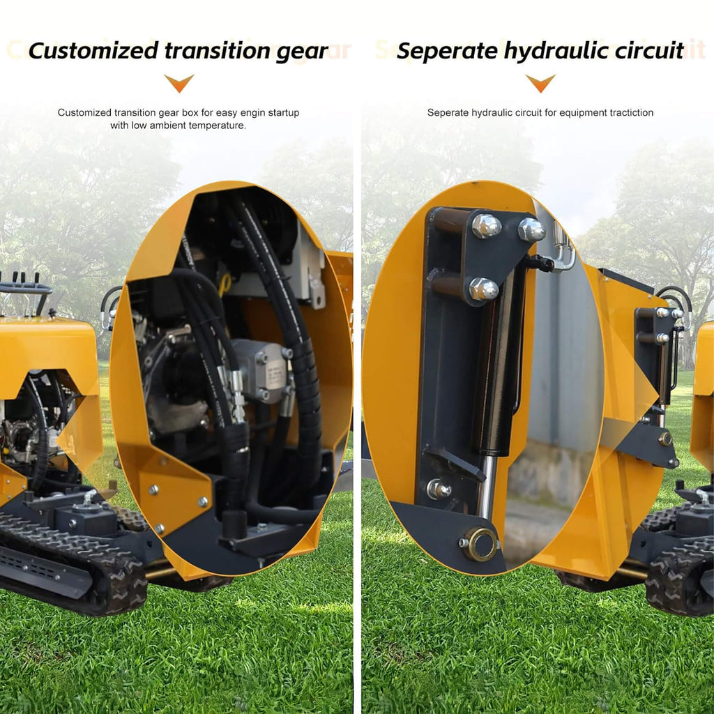 Heavy-Duty 6.5HP 1100LBS Tracked Hydraulic Dumper With Shovel (SAK62780) – SAKSBY WHOLESALE, view 6