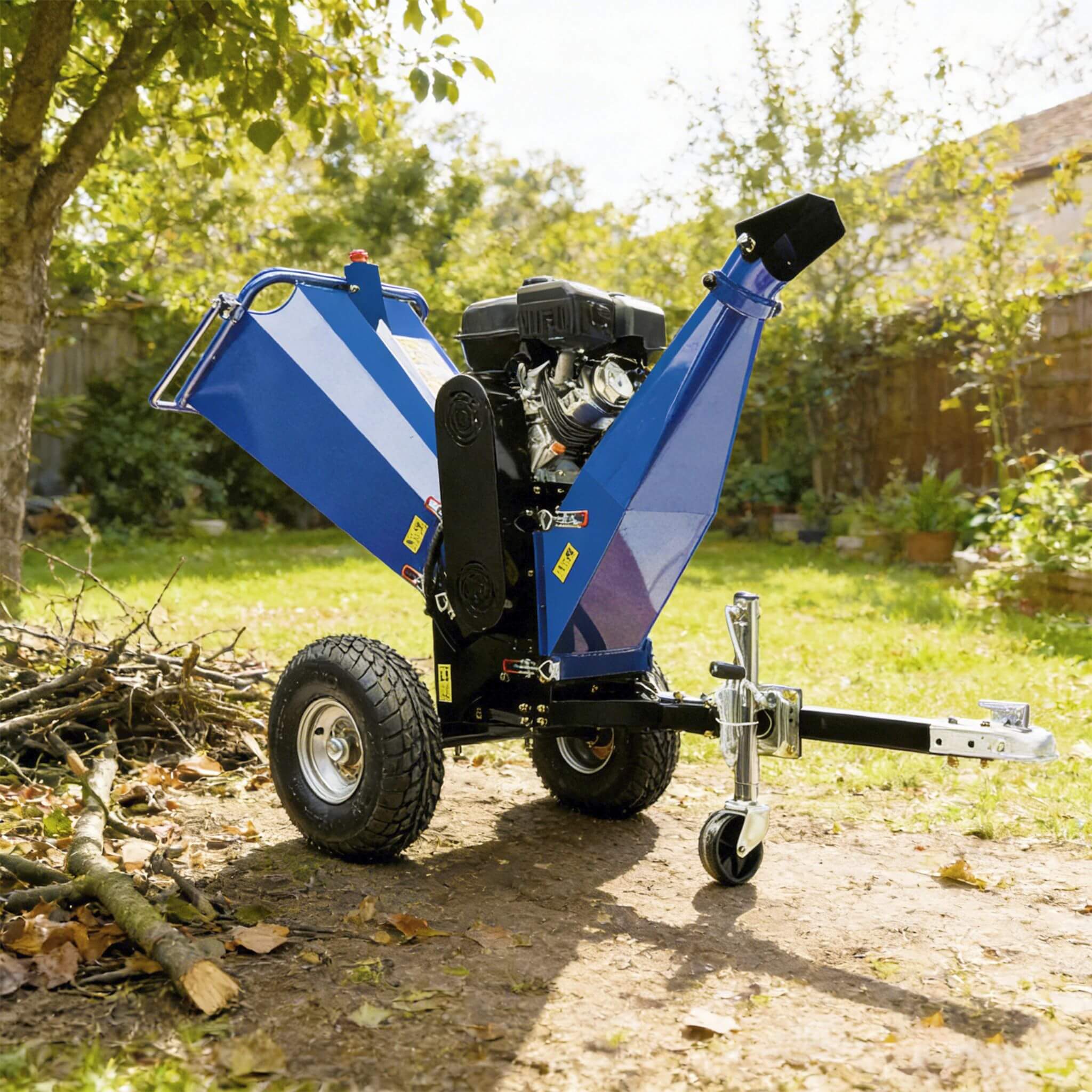 Heavy-Duty 6-Inch 15HP 420CC Towable Gas Drum Wood Chipper Shredder With Electric Start (SAK50896) – SAKSBY WHOLESALE, view 9