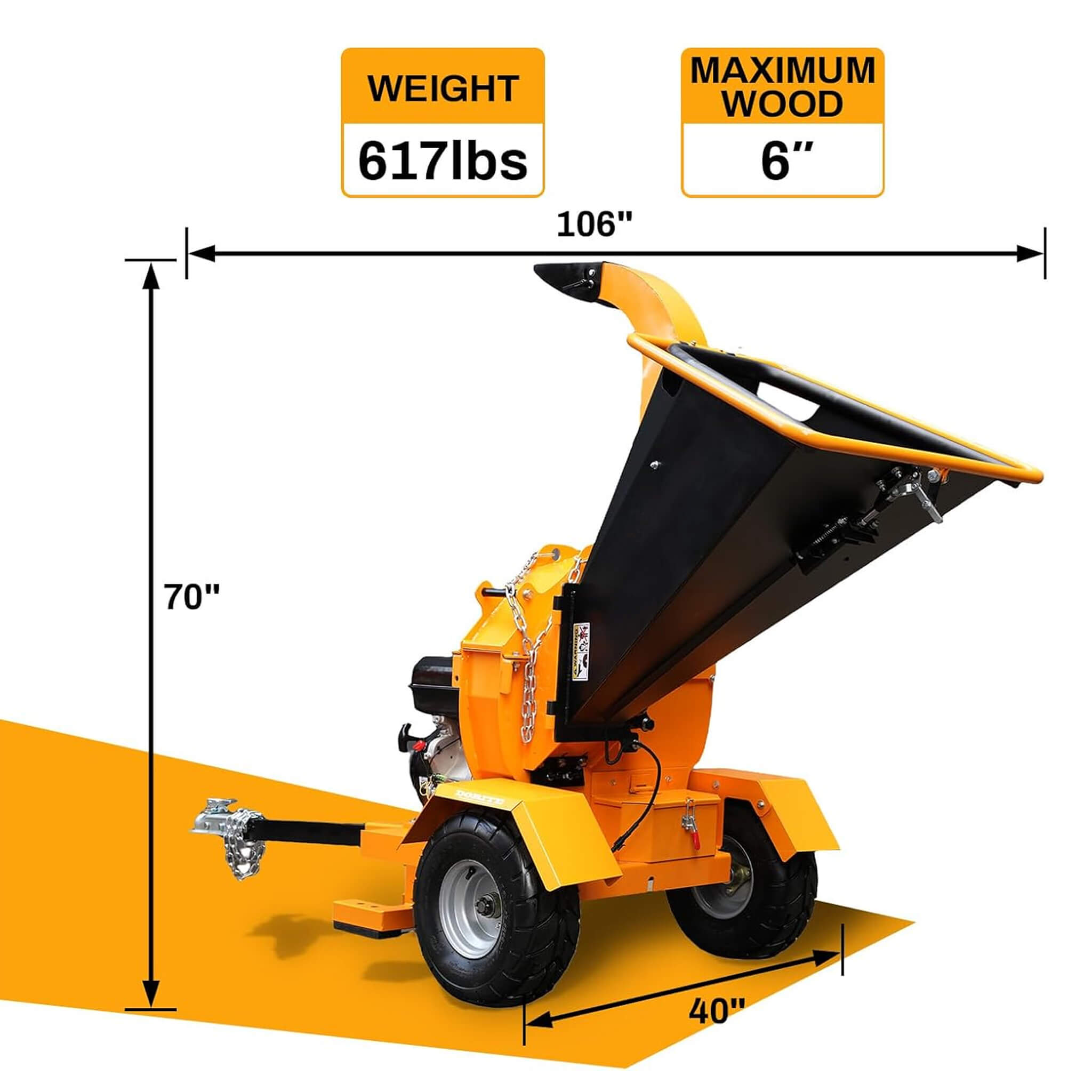 Heavy-Duty 6-Inch 420CC 15HP Towable Gas Wood Chipper Shredder (SAK84602) – SAKSBY WHOLESALE, view 7