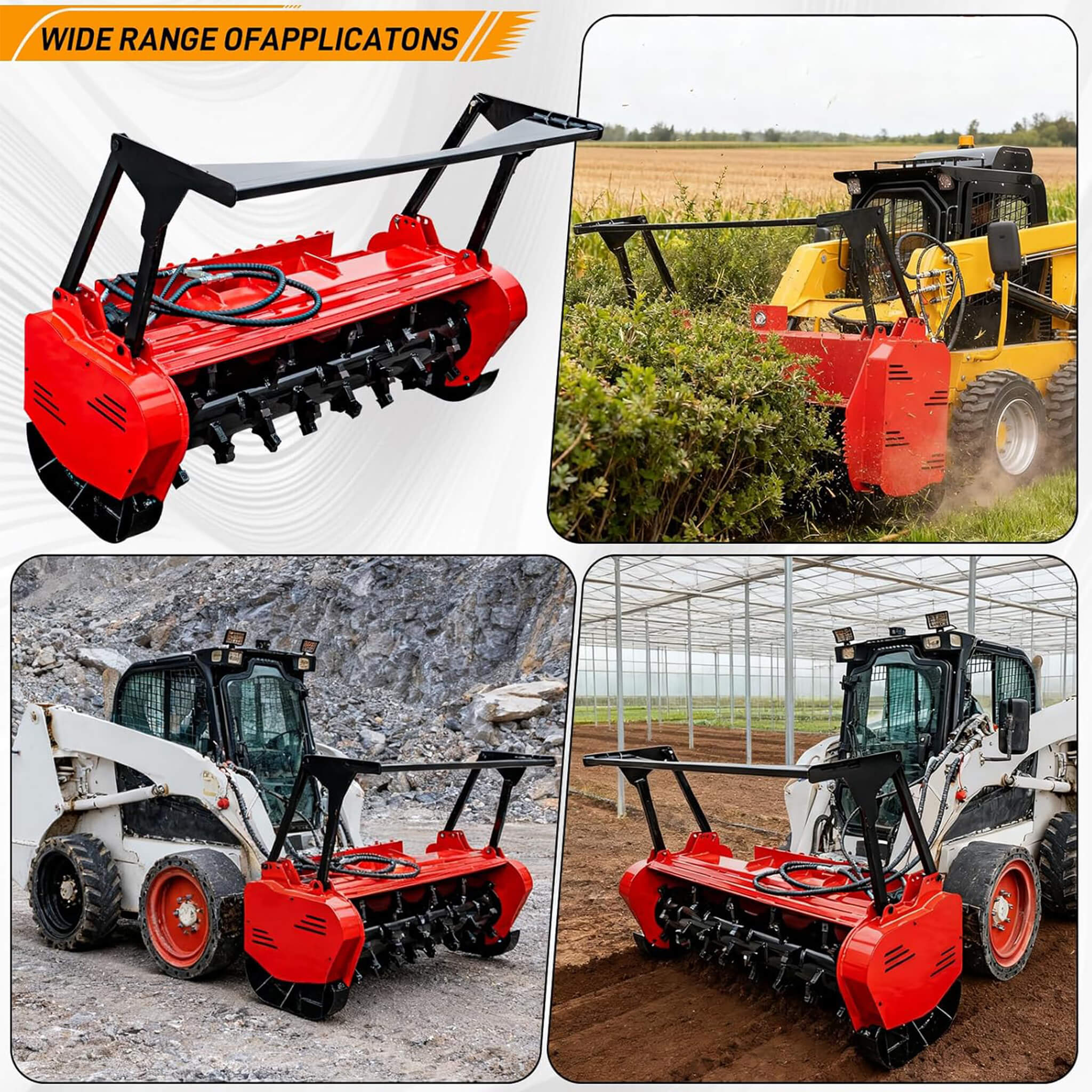 Heavy-Duty 60-Inch Hydraulic Forestry Mulcher Skid Steer Loader Attachment (SAK50792) – SAKSBY WHOLESALE, view 8