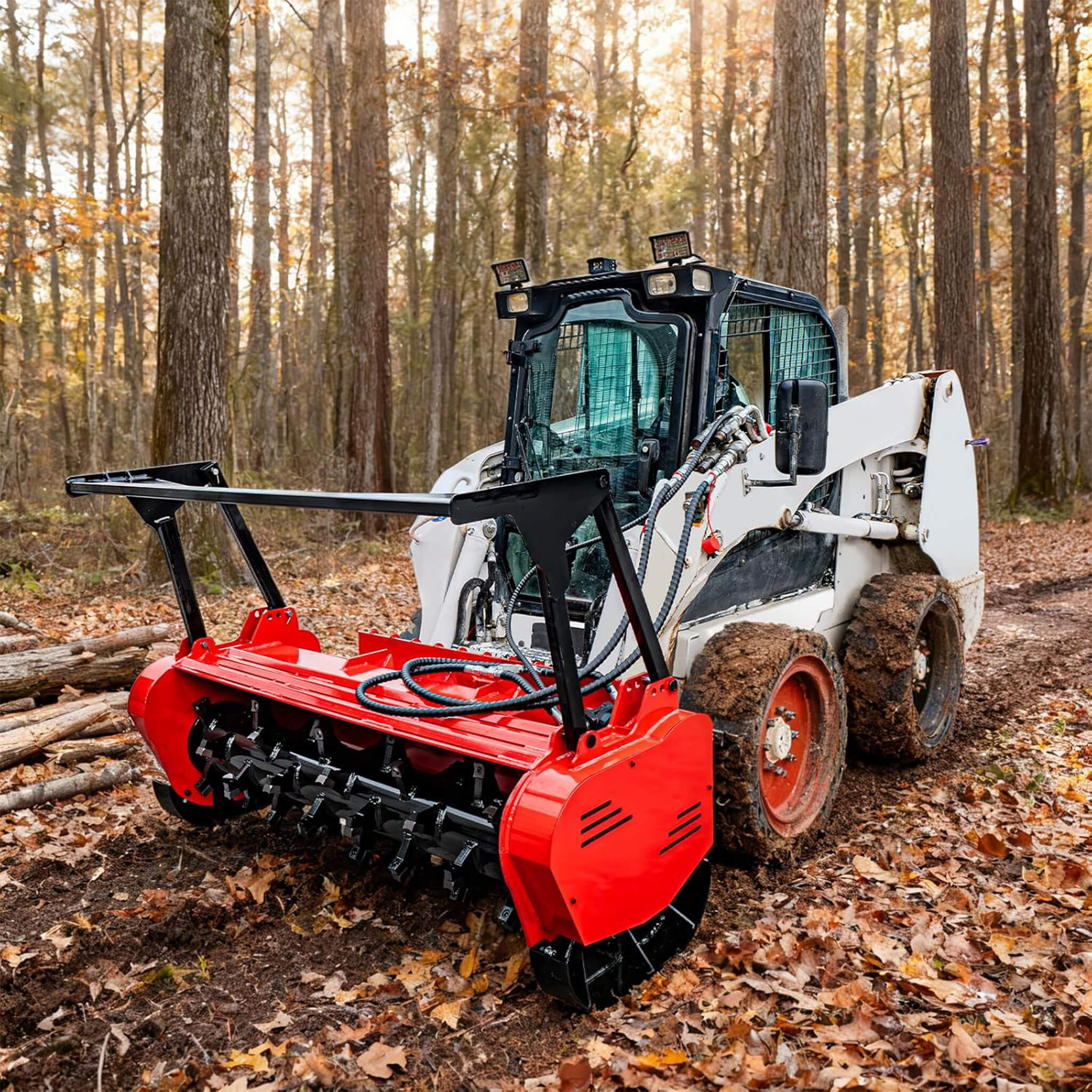 Heavy-Duty 60-Inch Hydraulic Forestry Mulcher Skid Steer Loader Attachment (SAK50792) – SAKSBY WHOLESALE, view 4