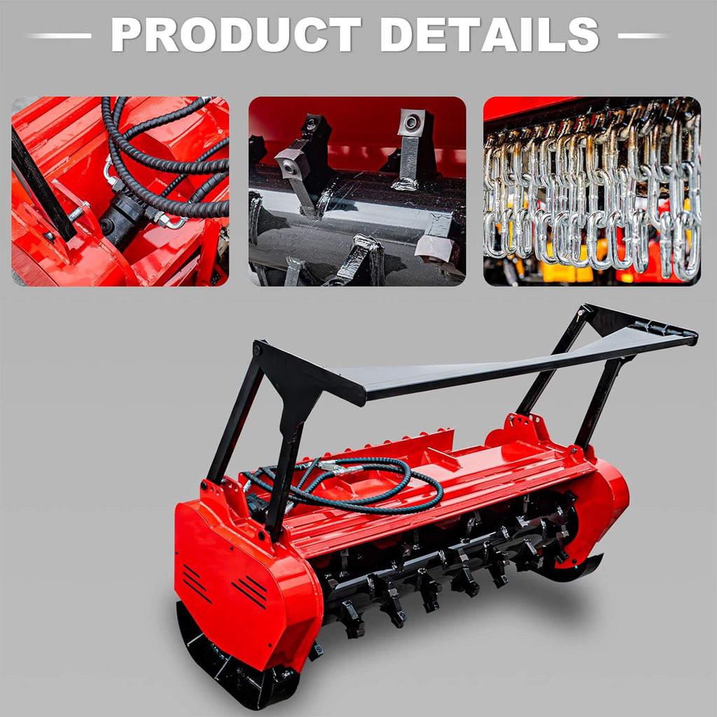 Heavy-Duty 60-Inch Hydraulic Forestry Mulcher Skid Steer Loader Attachment (SAK50792) – SAKSBY WHOLESALE, view 5