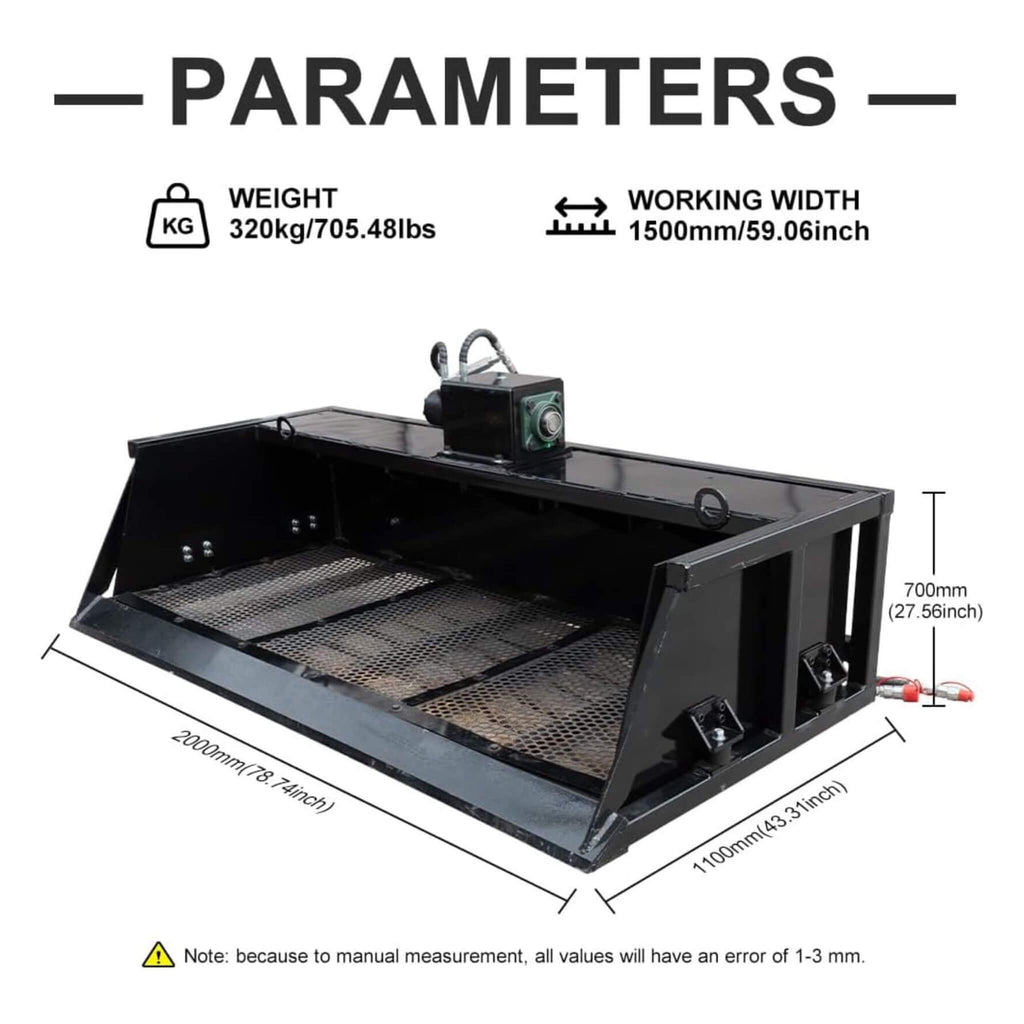 Heavy-Duty 60-Inch Topsoil Screening Skid Steer Bucket Attachment (SAK10294) – SAKSBY WHOLESALE, view 9