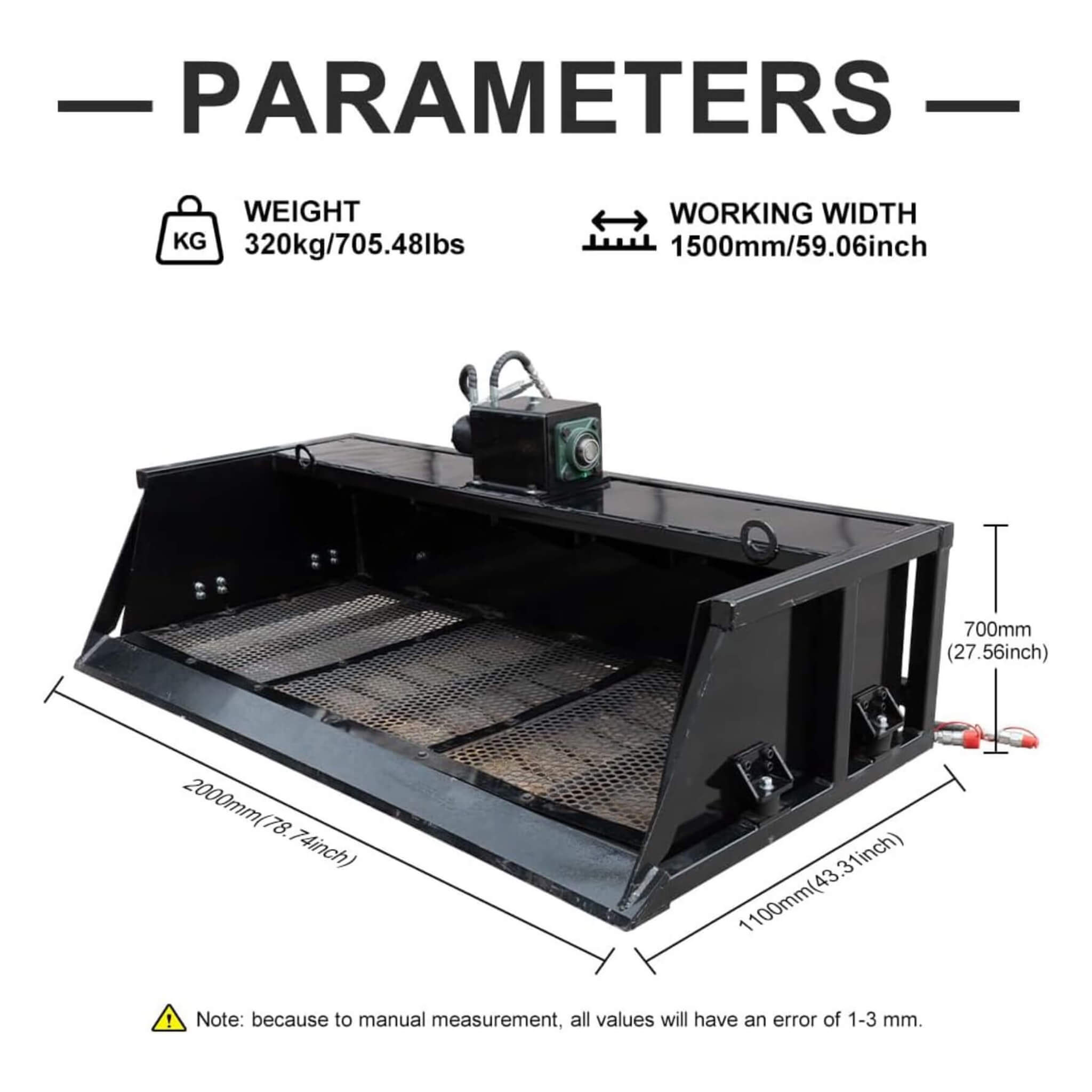 Heavy-Duty 60-Inch Topsoil Screening Skid Steer Bucket Attachment (SAK10294) – SAKSBY WHOLESALE, view 9