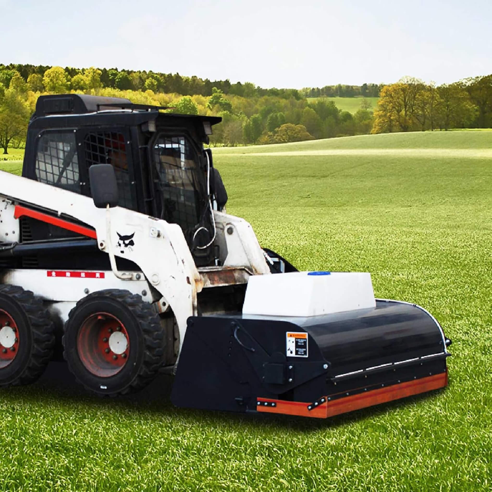 Heavy-Duty 72-Inch Hydraulic Drive Broom Sweeper Skid Steer Attachment With Water Tank (SAK80614) – SAKSBY WHOLESALE, view 3