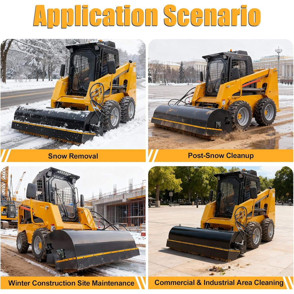 Heavy-Duty 72-Inch Industrial Skid Steer Sweeper Attachment (SAK87013) – SAKSBY WHOLESALE, view 3