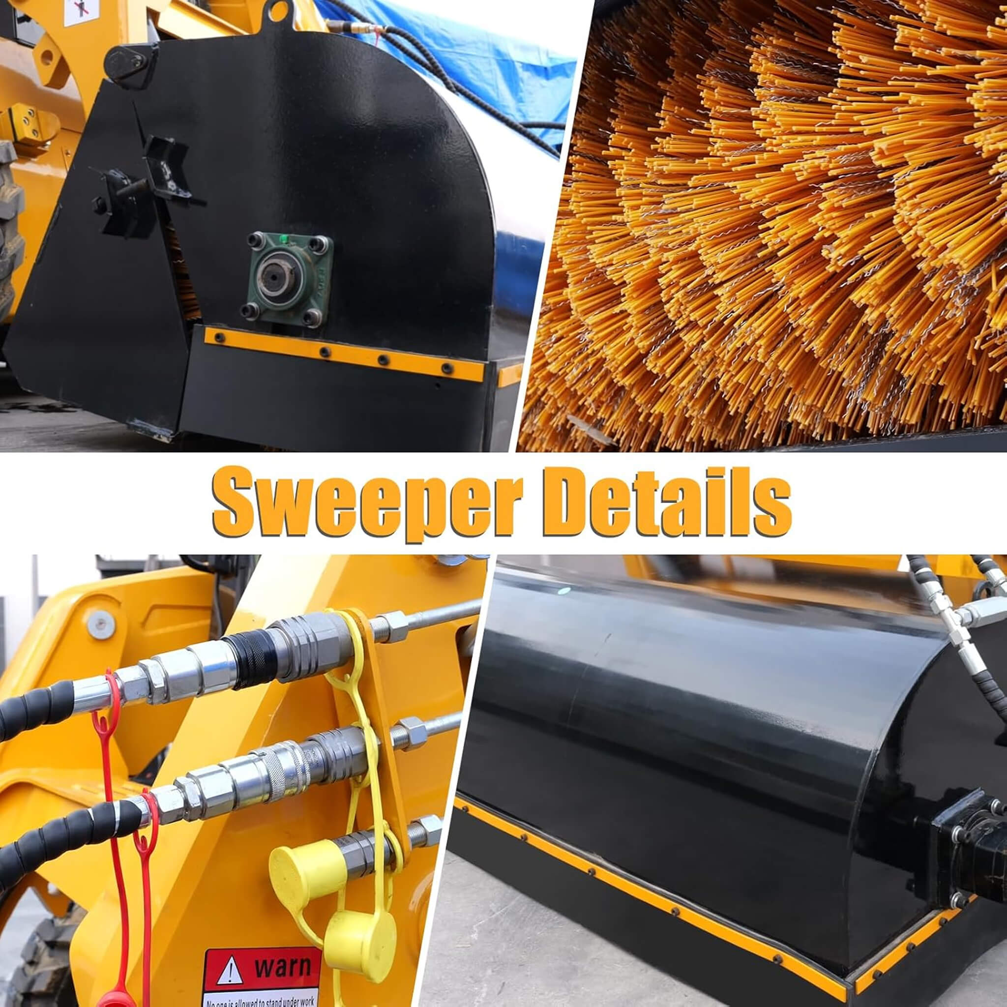 Heavy-Duty 72-Inch Industrial Skid Steer Sweeper Attachment (SAK87013) – SAKSBY WHOLESALE, view 6