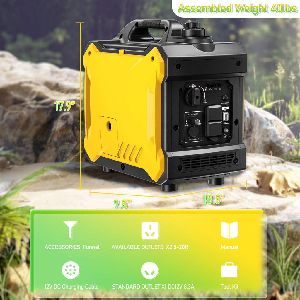 Heavy-Duty 79CC Ultra Quiet 2000W Portable Inverter Gas Generator (SAK75290) – SAKSBY WHOLESALE, view 5