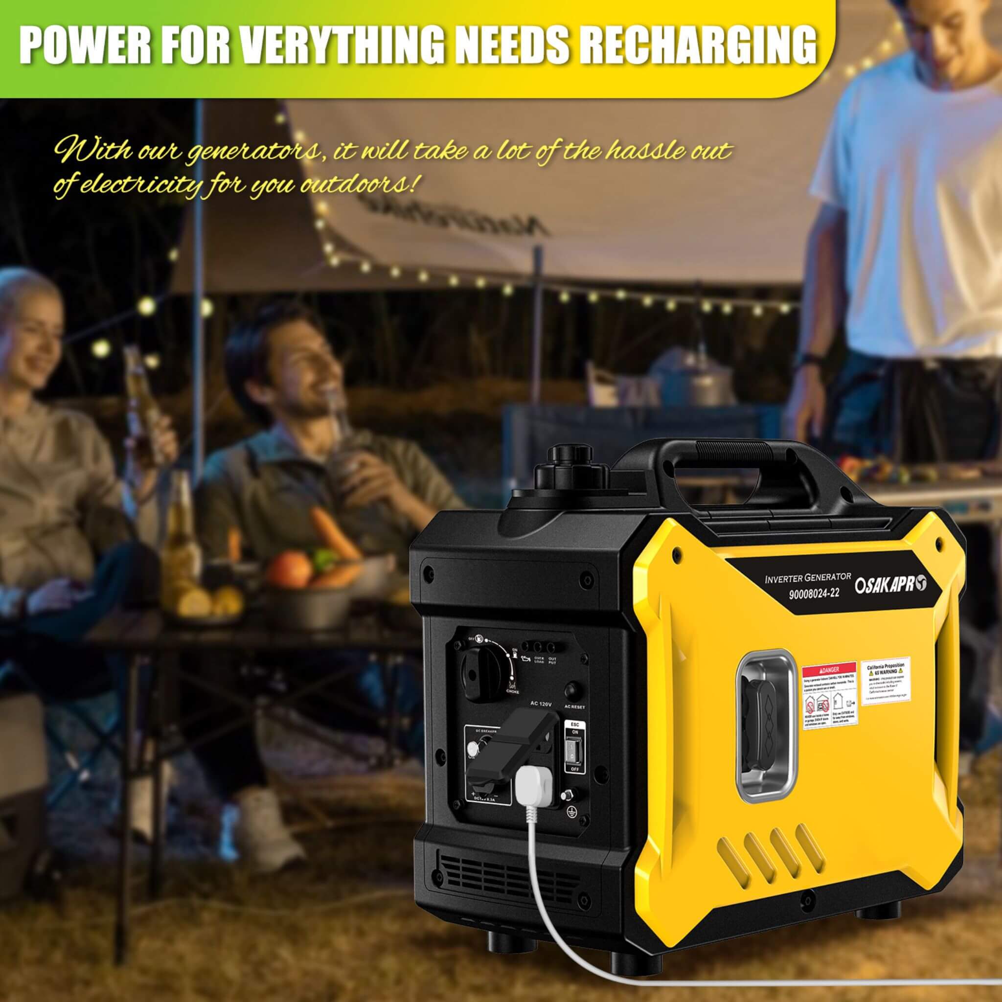 Heavy-Duty 79CC Ultra Quiet 2000W Portable Inverter Gas Generator (SAK75290) – SAKSBY WHOLESALE, view 3
