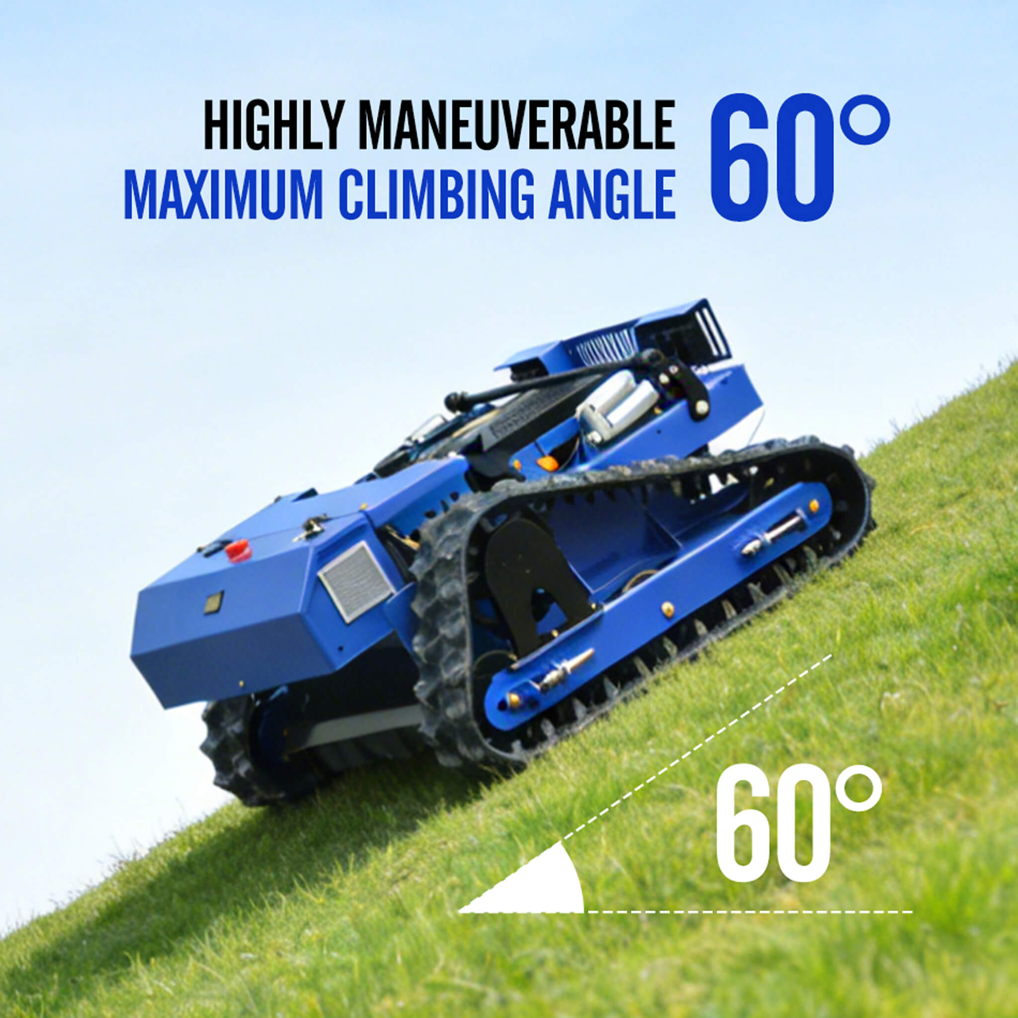 Heavy-Duty 7HP Commercial Remote-Controlled Tracked Gasoline Lawn Mower (SAK94270) – SAKSBY WHOLESALE, view 4